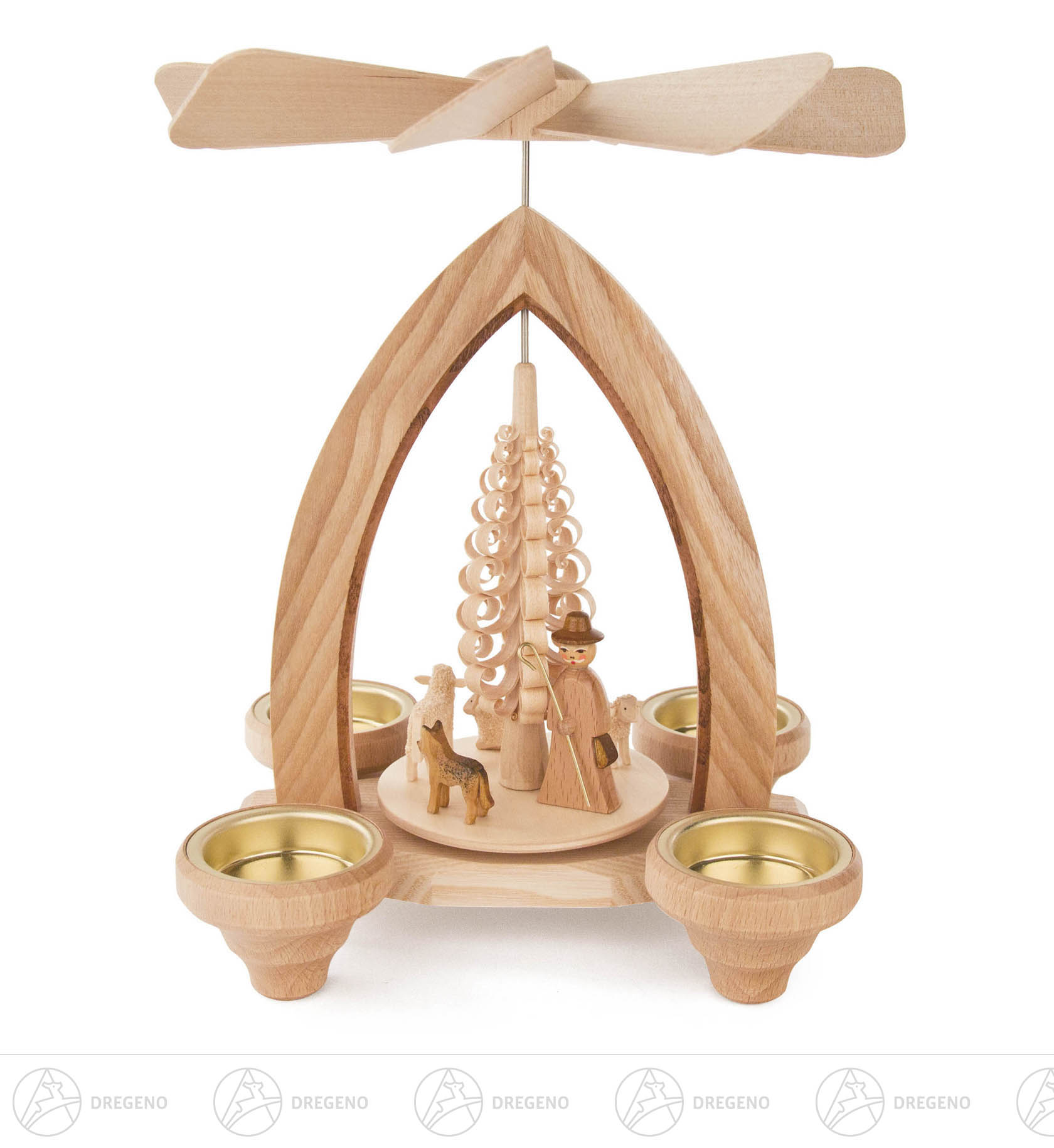 Pyramide mit Schäferei für Teelichte