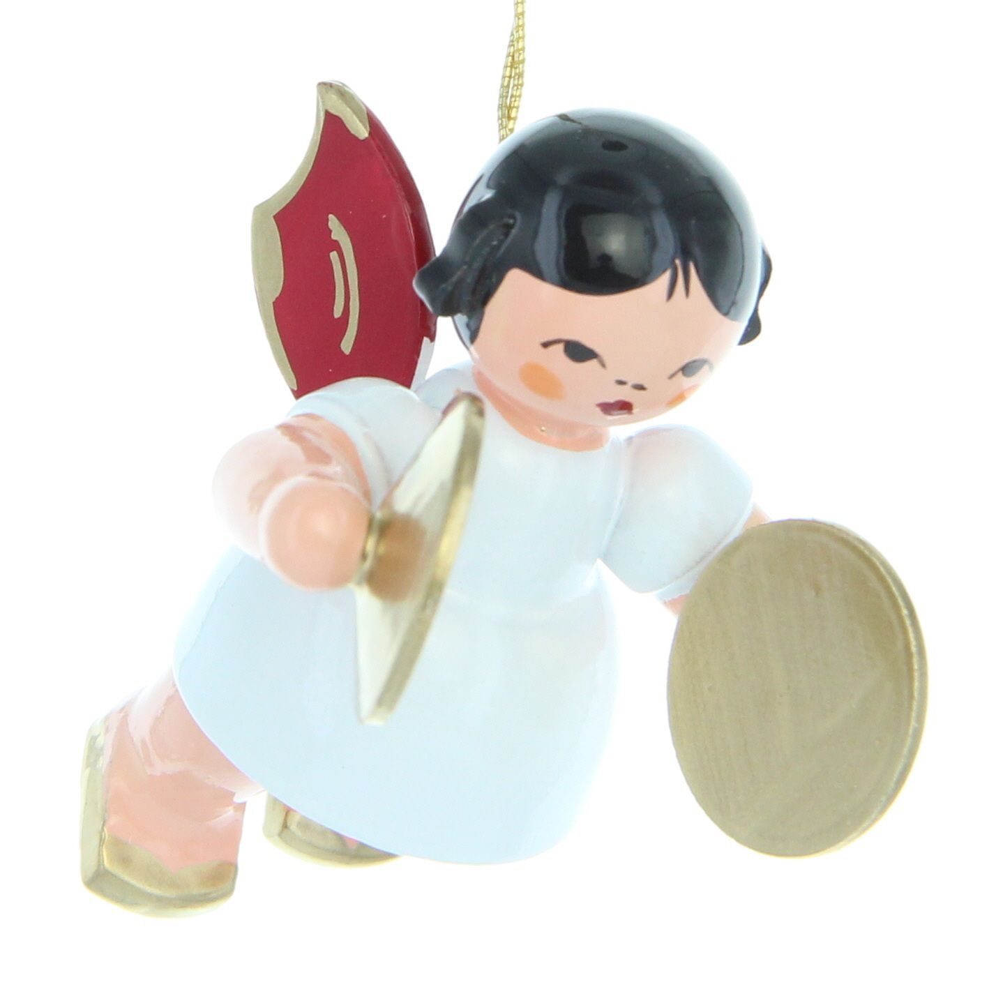 Schwebeengel mit Becken, rote Flügel