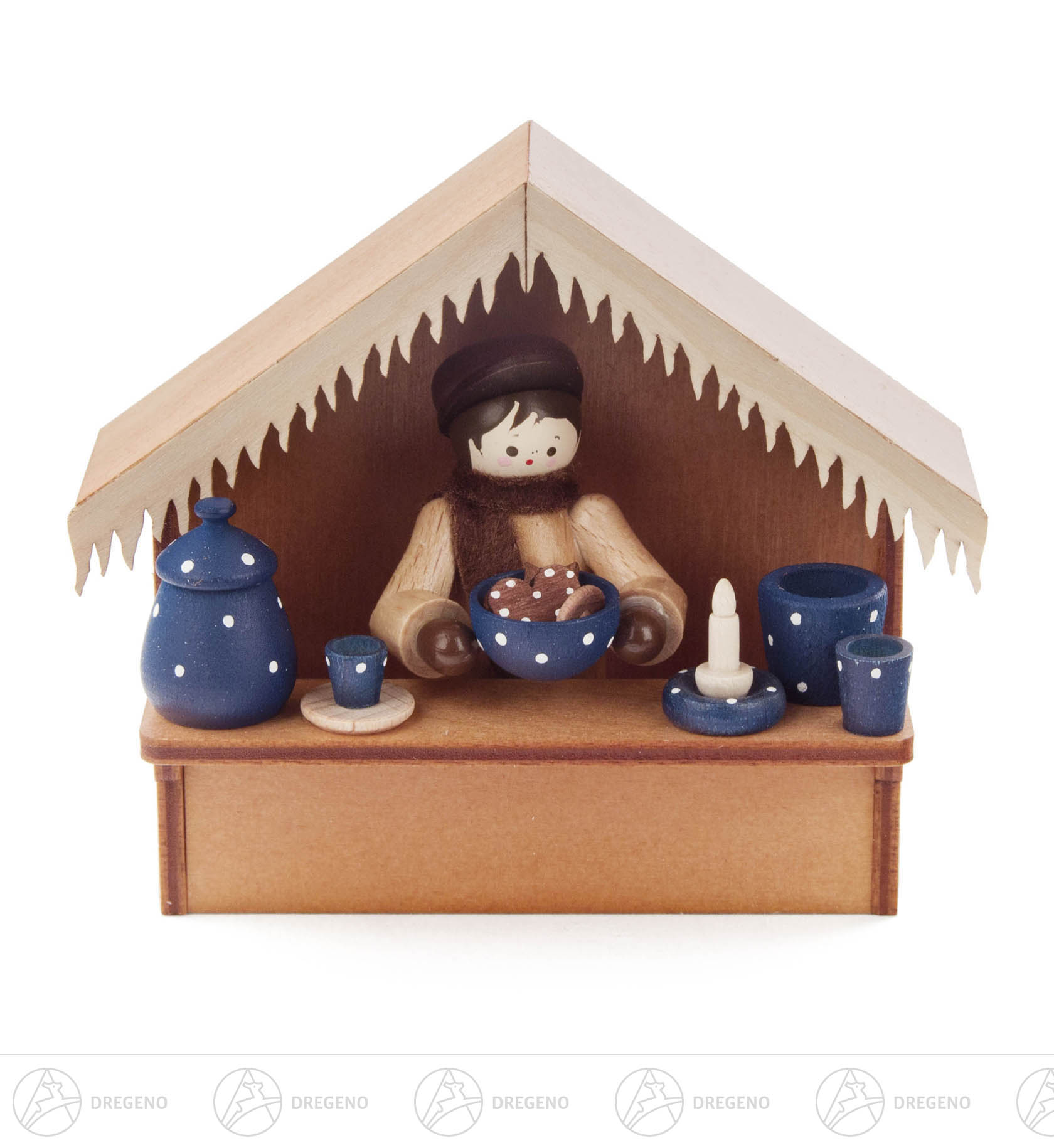 Weihnachtsmarktbude Blaue Keramik