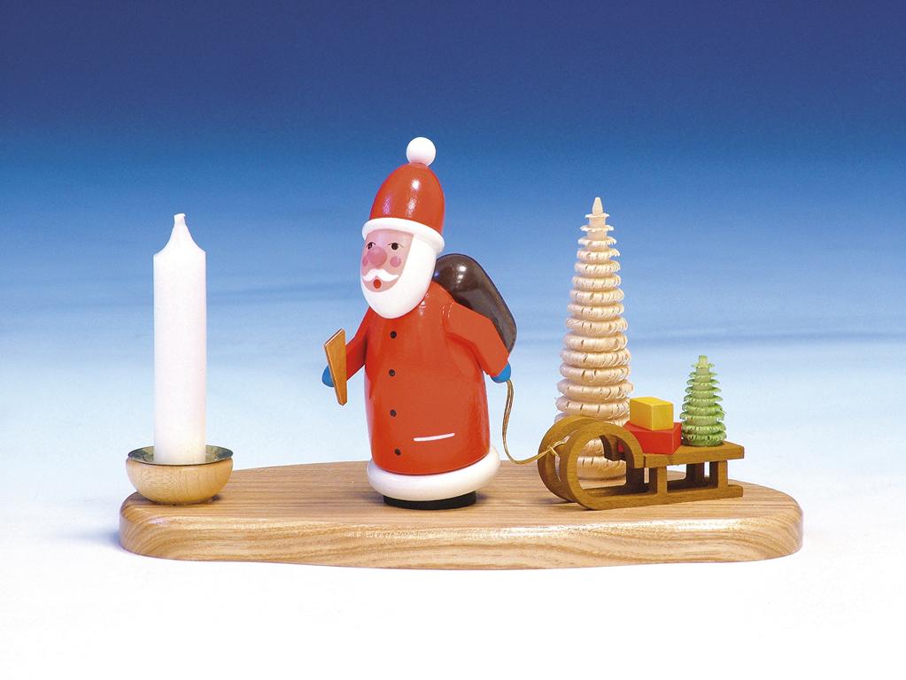 Weihnachtsmann mit Licht  bunt 10cm