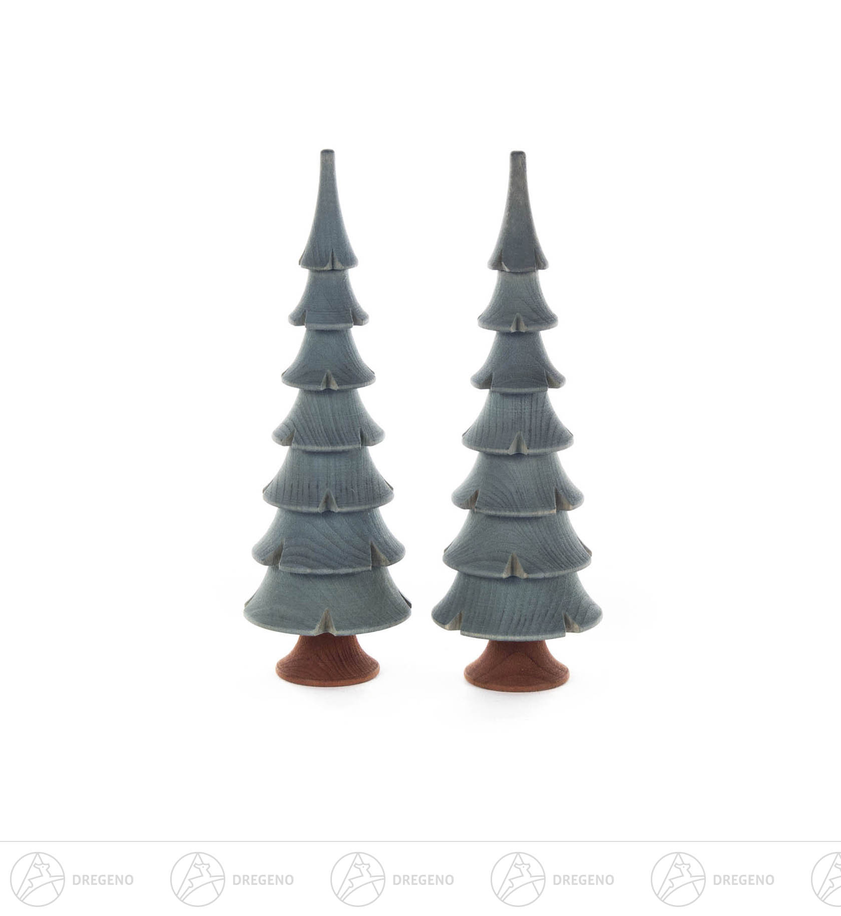 Massivholzbäume grün, 14,5cm (2) Massivholzbäume grün, 14,5cm (2)