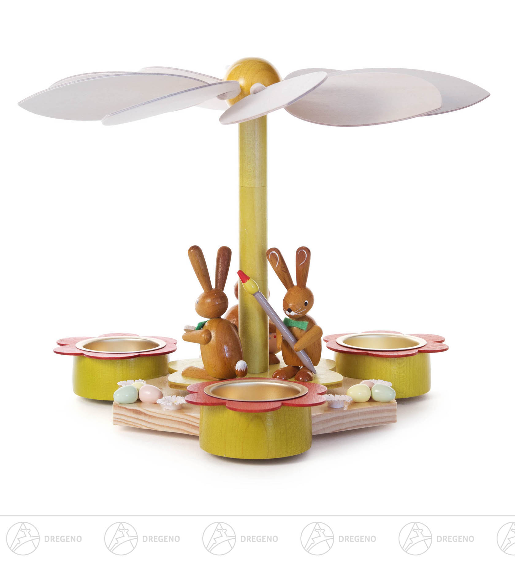 Pyramide mit Hasen, für Teelichte