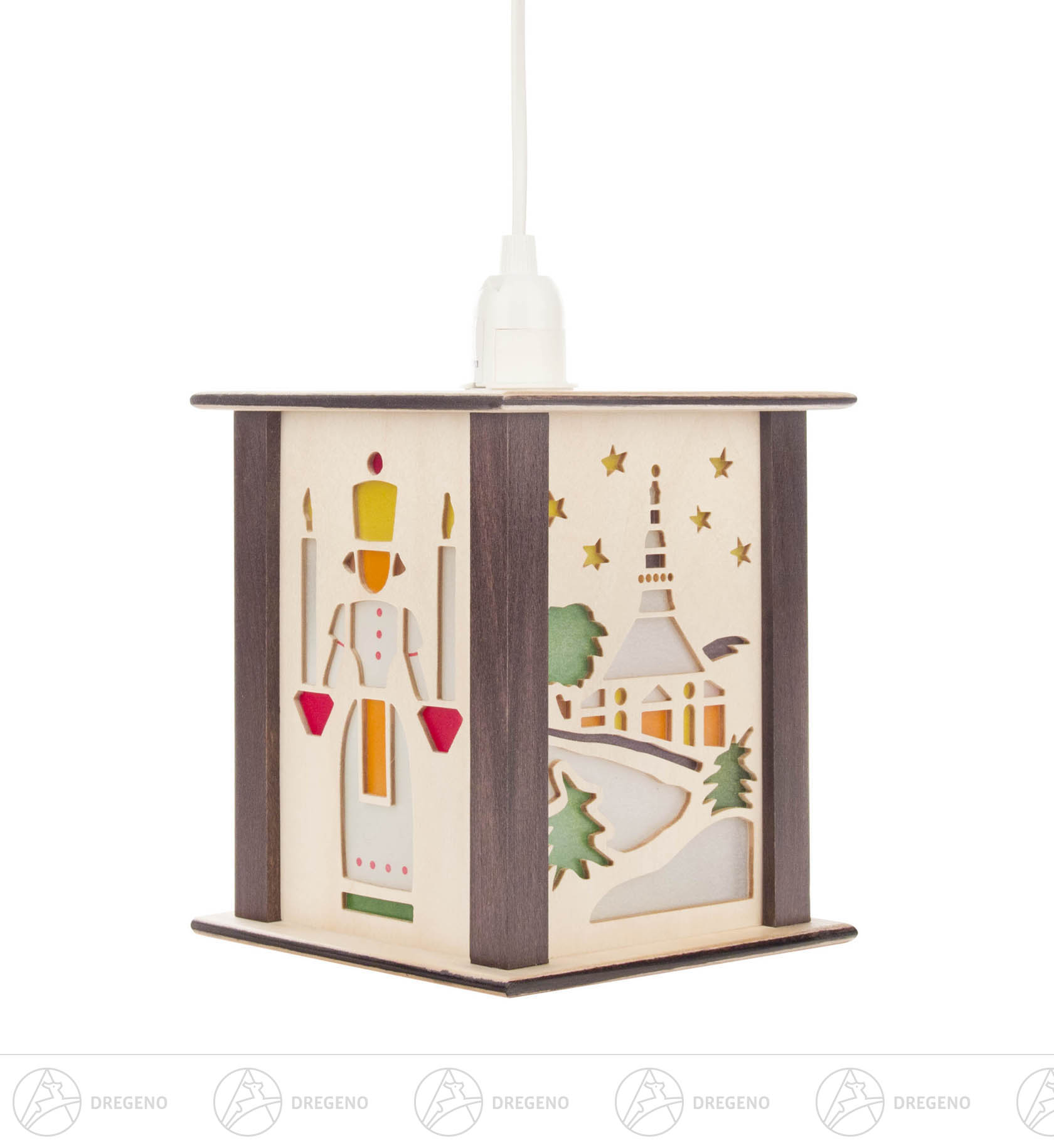 Laterne Seiffener Kirche, klein 23cm