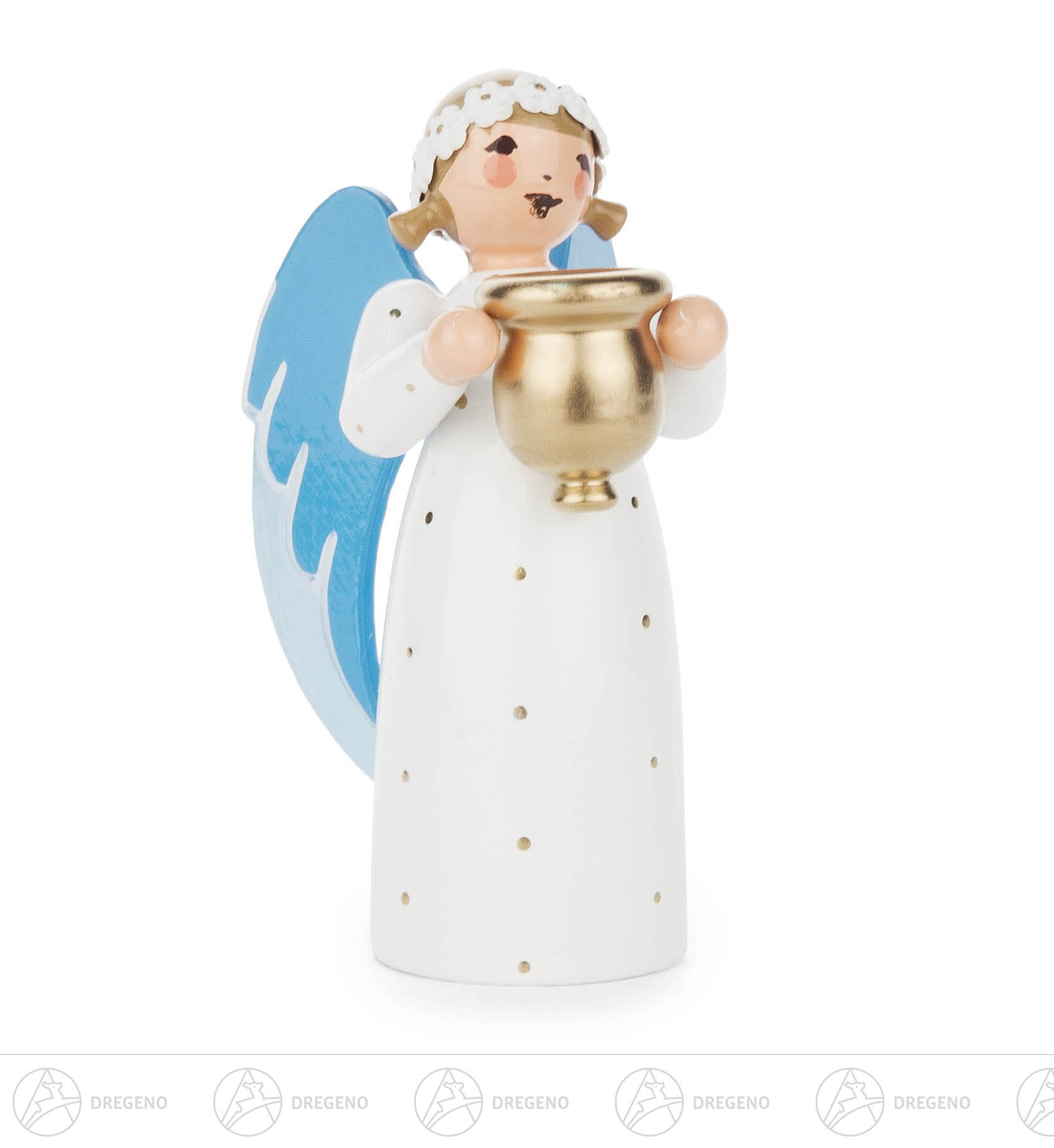 Engel mit Kerzenhalter für Kerze d10mm, stehend 7cm