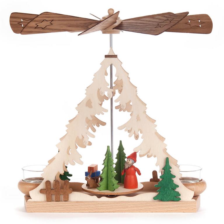 Pyramide mit Weihnachtsmann, für Teelichte