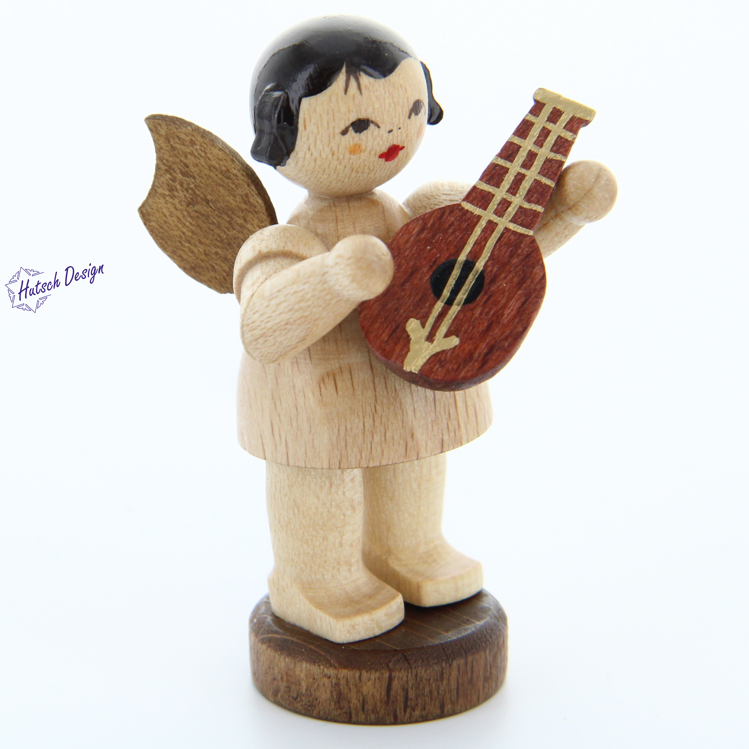 Engel stehend mit Mandoline, natur