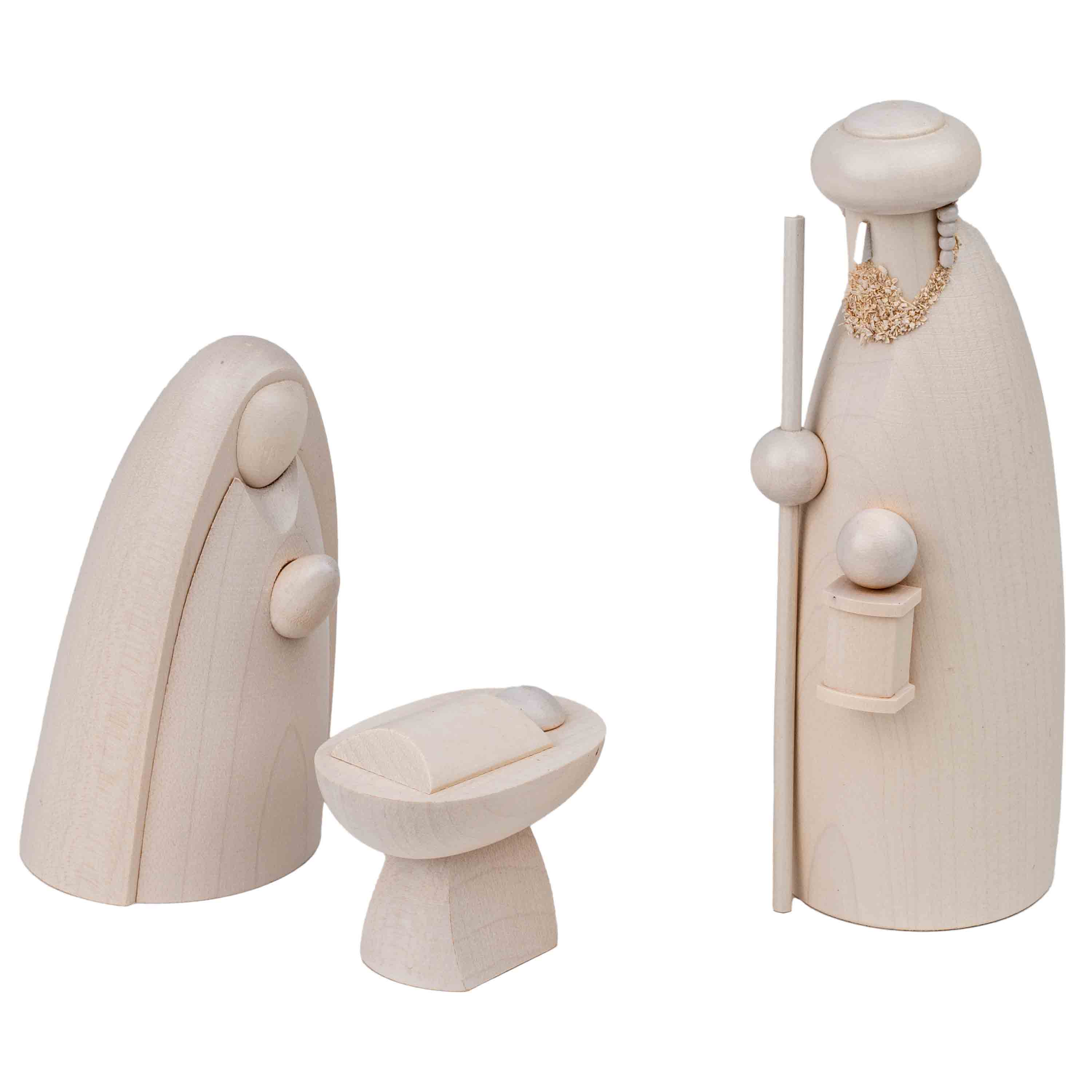 Heilige Familie weiß lasiert 3-teilig 12cm