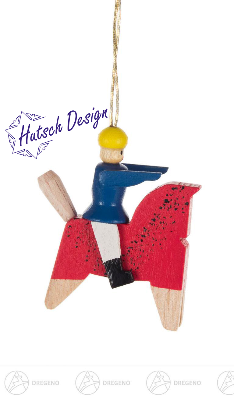 Behang Sonneberger Reiterlein Pferd rot, Reiter blau