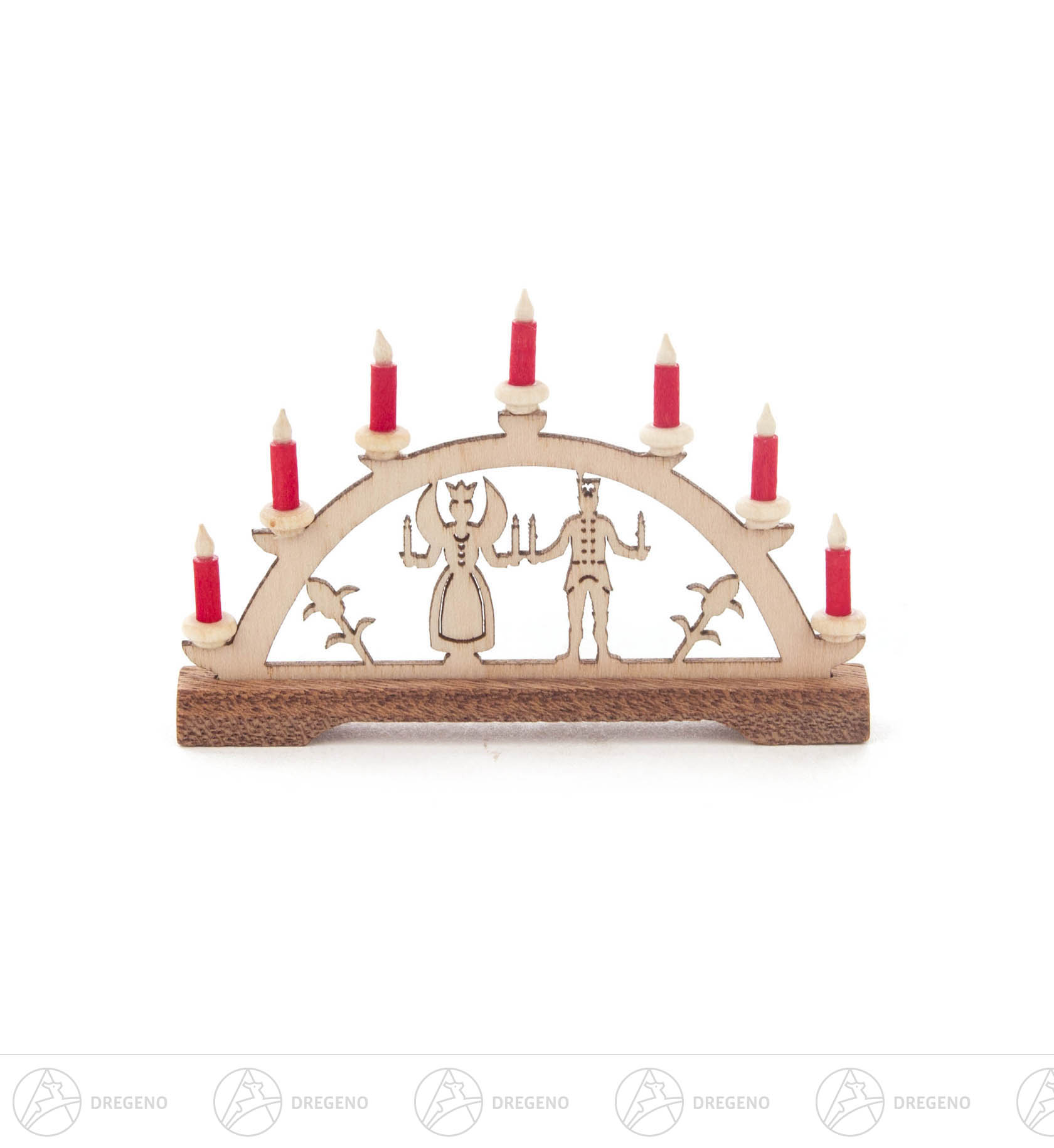 Mini Schwibbogen Engel und Berg 4x7cmann rote Kerzen Mini Schwibbogen Engel und Berg 4x7cmann rote Kerzen