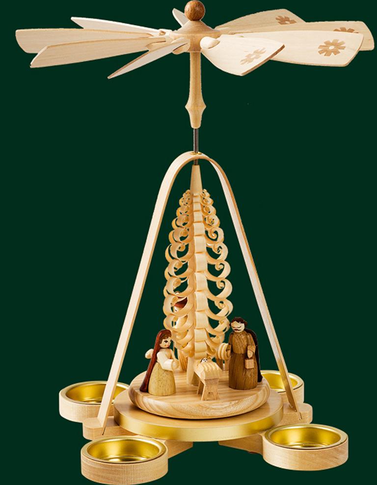 Pyramide Christi Geburt für Teelichte  28 cm