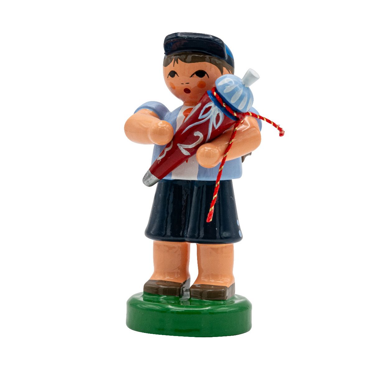 Schulanfänger Junge mit Zuckertüte und Ranzen 6cm