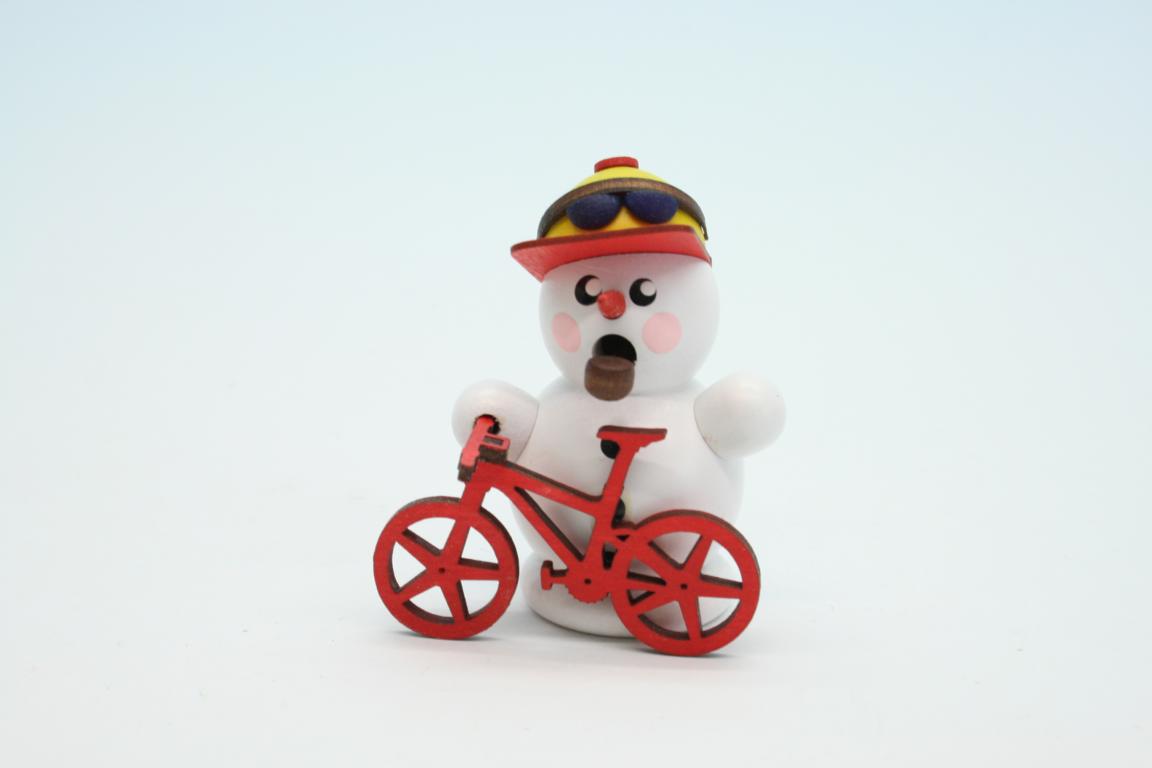 Mountainbiker weiss mit rotem Bike 8cm