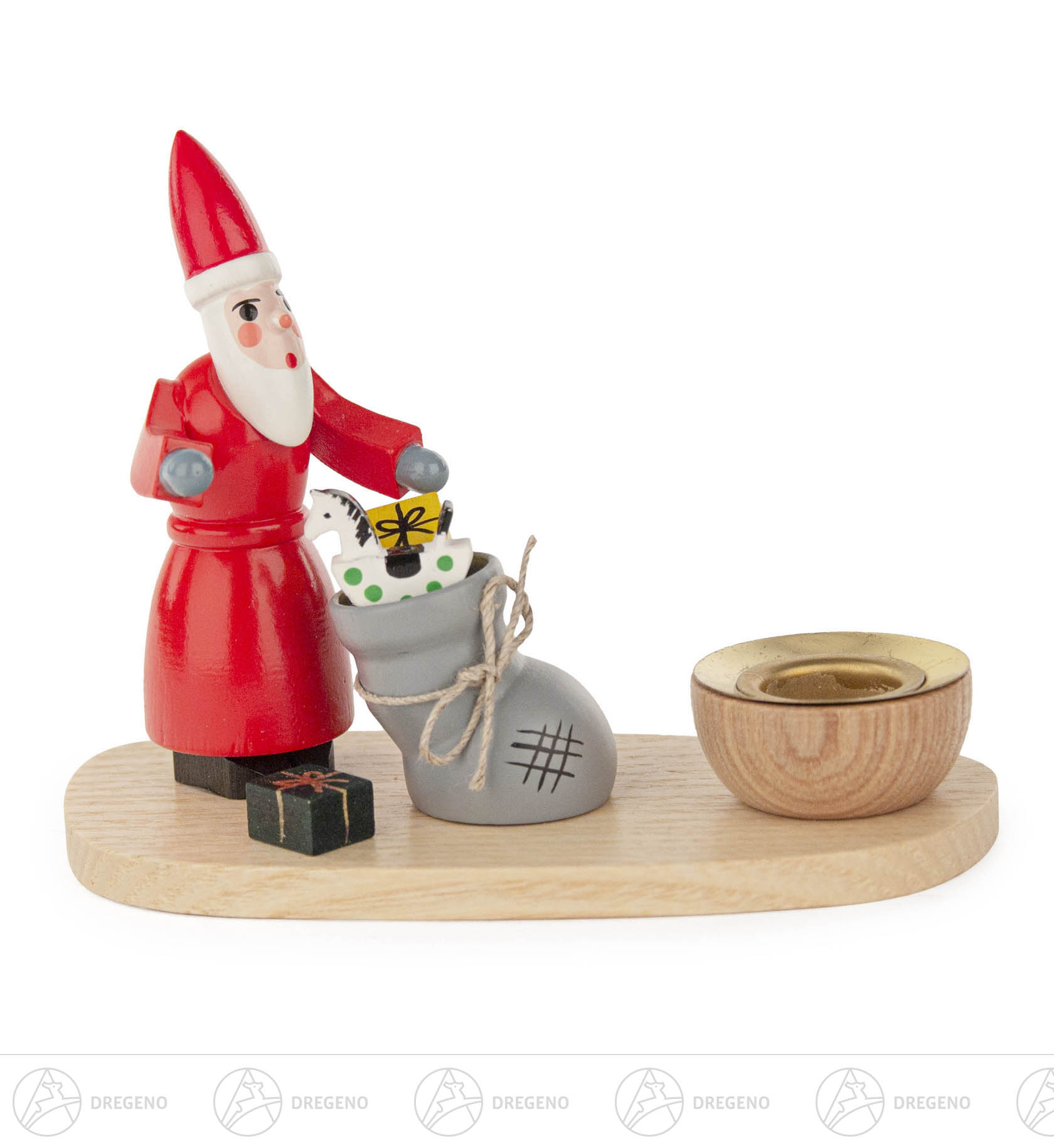 Kerzenhalter mit Weihnachtsmann 8cm