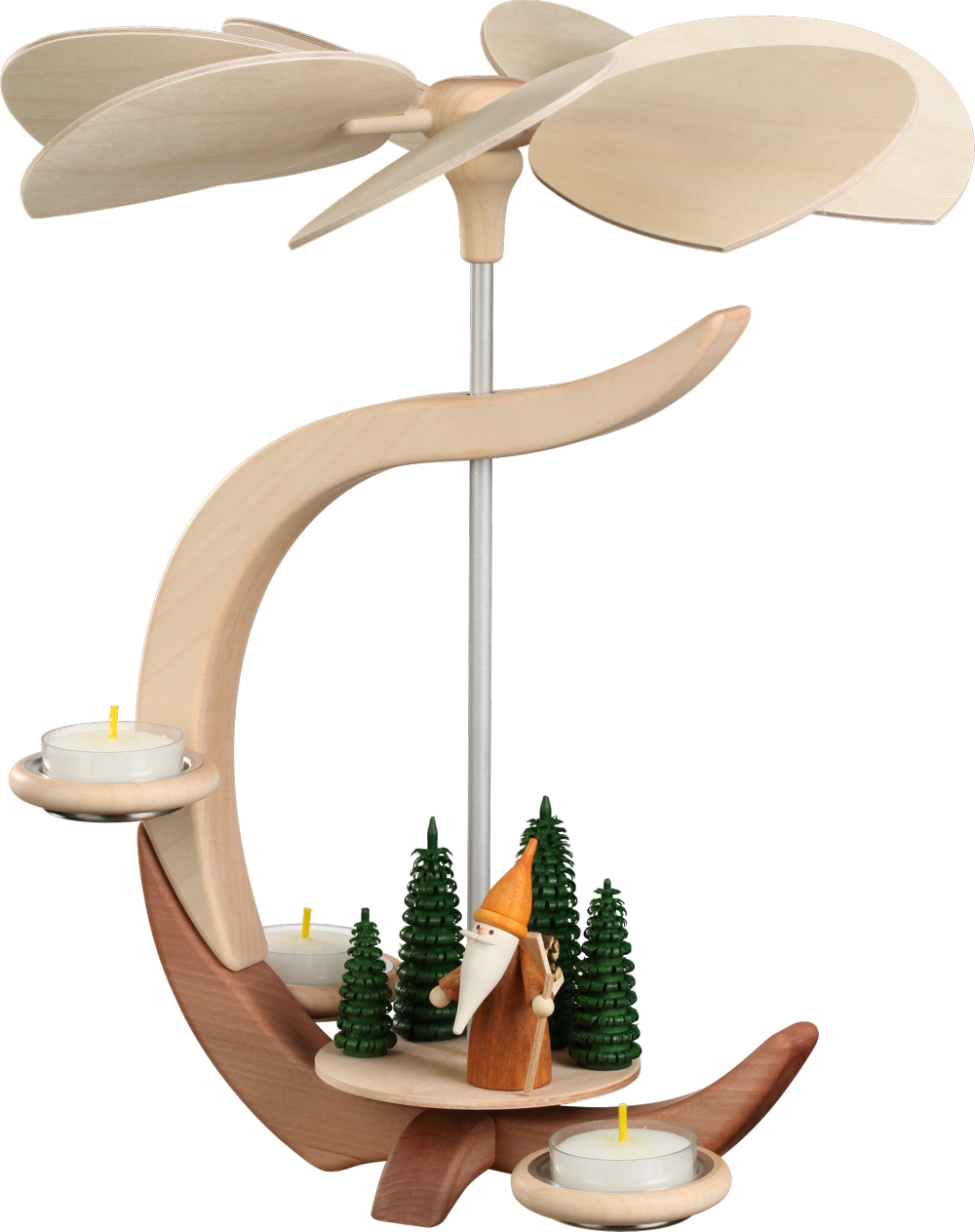 Pyramide C Form Motiv Waldarbeiterwichtel 30 x27 x27cm Pyramide C Form Motiv Waldarbeiterwichtel 30 x27 x27cm