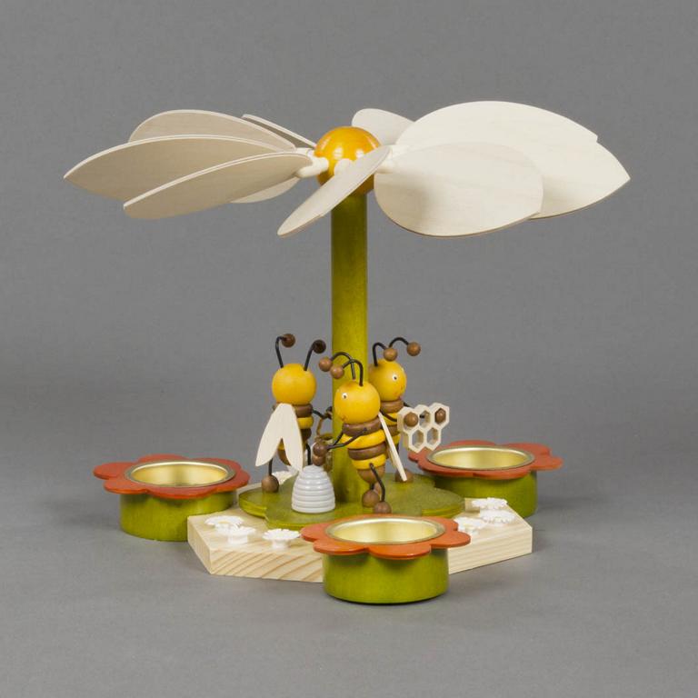 Pyramide mit Bienen, für Teelichte