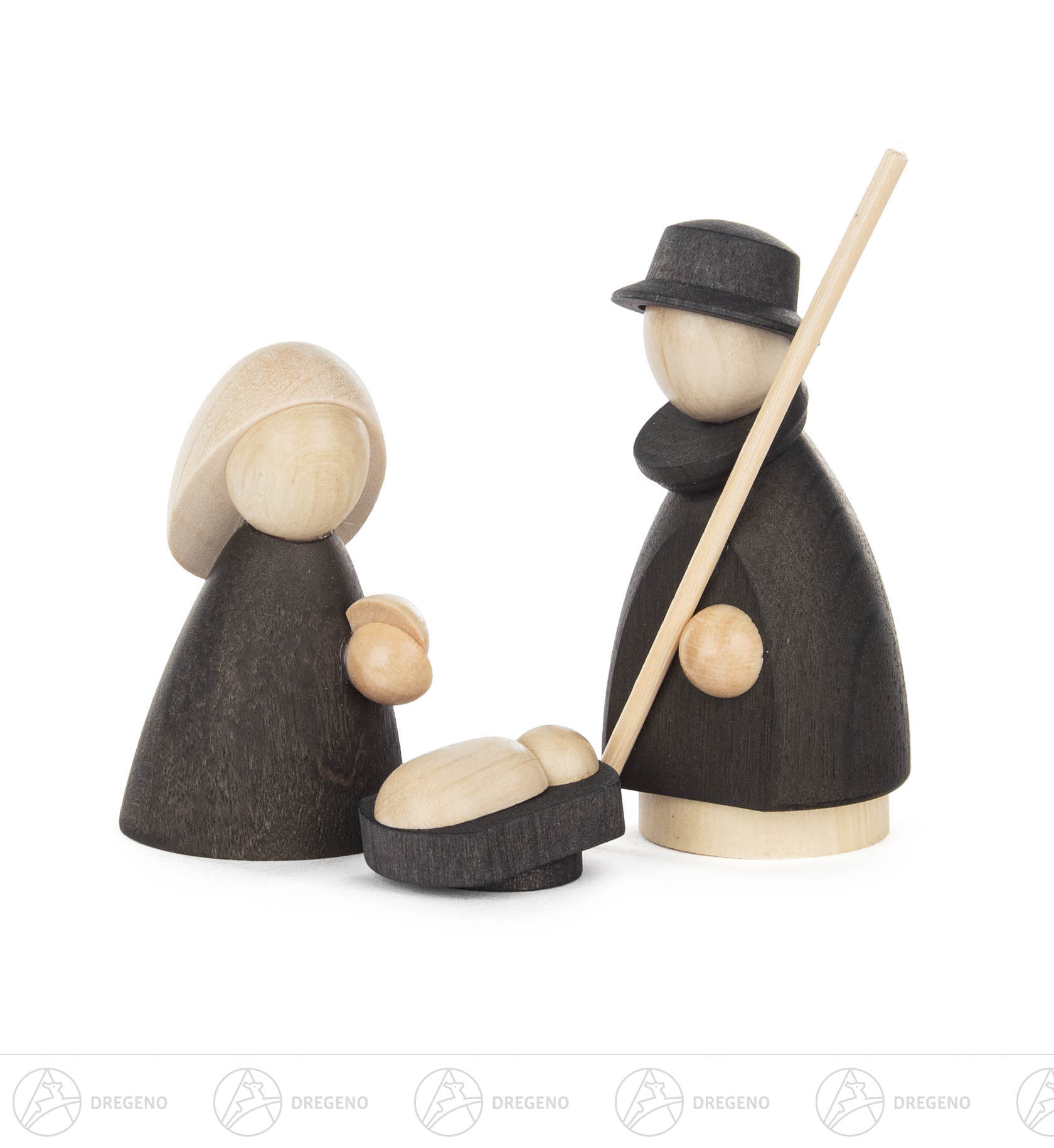 Heilige Familie (3) natur/anthrazit 8cm