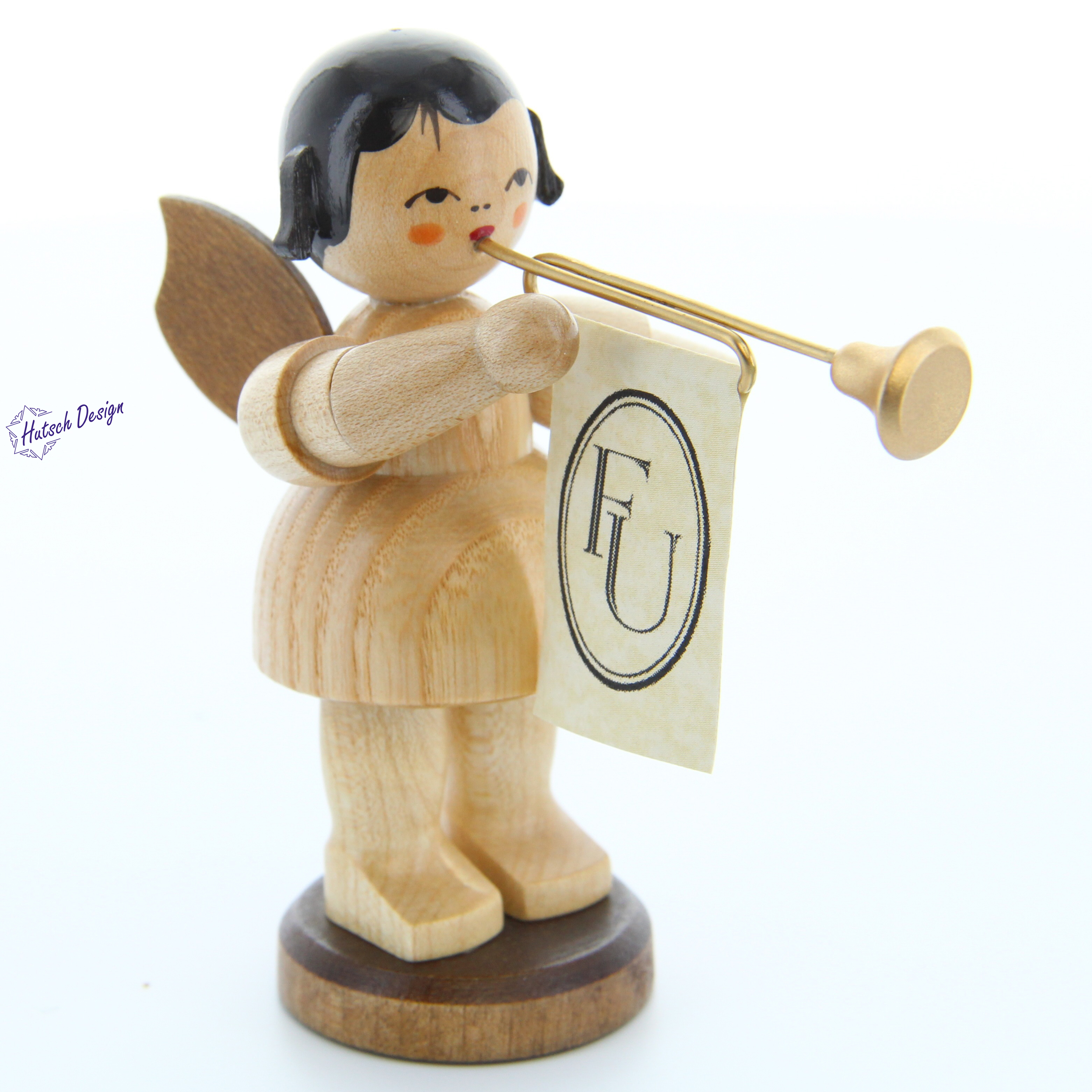 Engel stehend groß mit Fanfare, natur