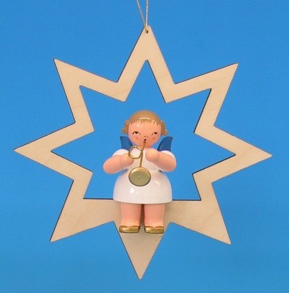 Baumbehang Stern klein für sitzenden Engel natur inkl. Verpackung