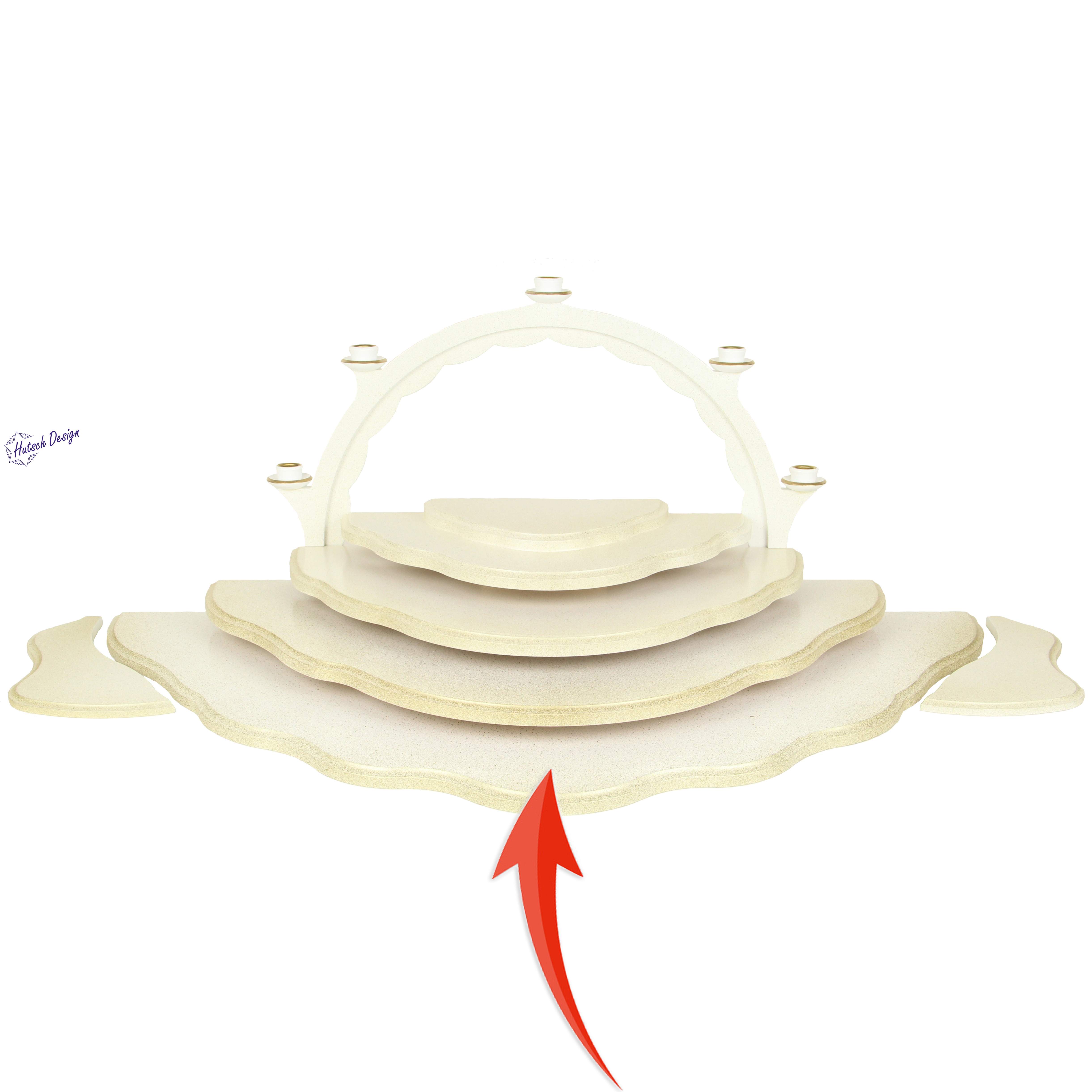 Unterbauetage 5 an Unterbauetage 4, weiß/gold