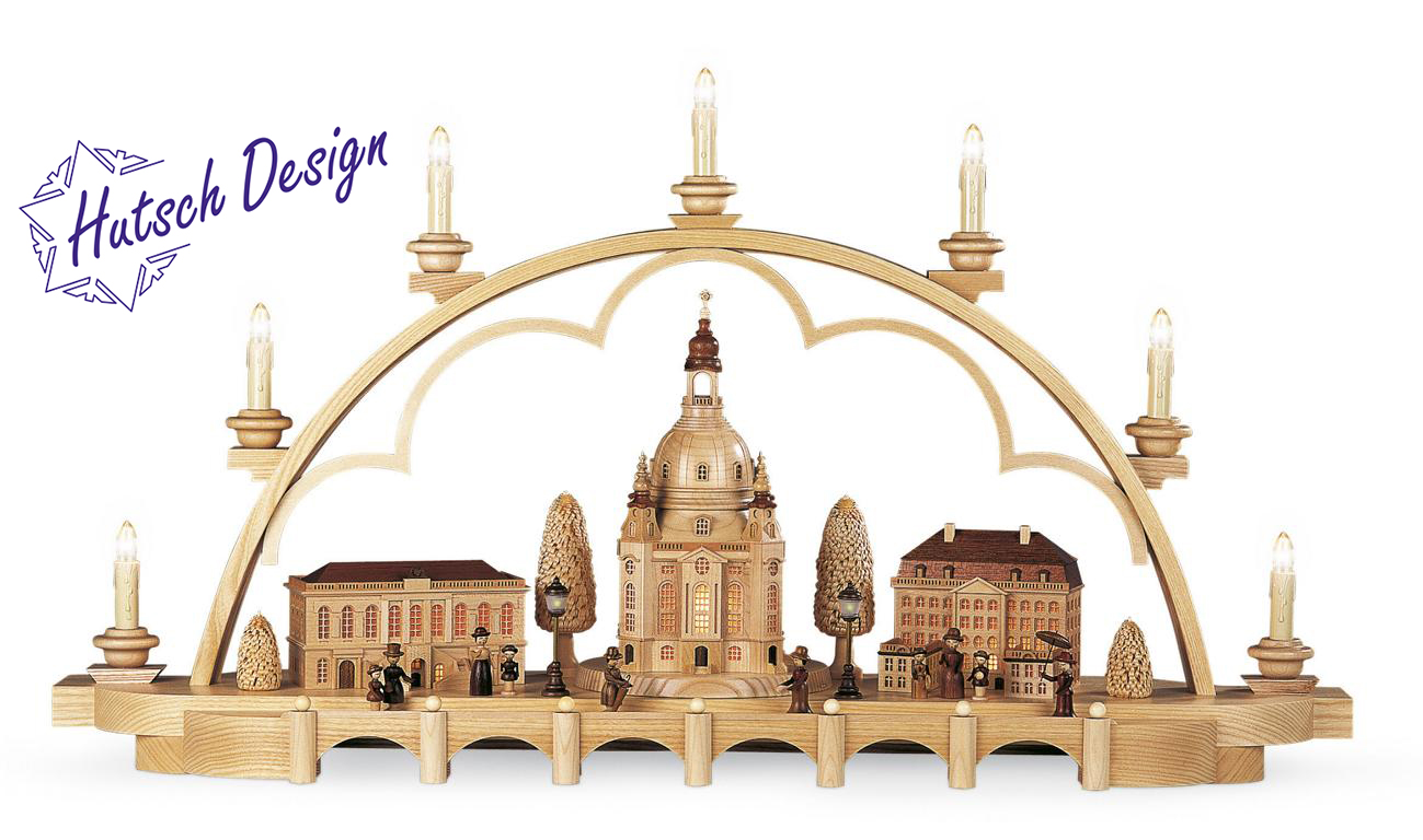 Schwibbogen Alt Dresden, mittelgroß, natur