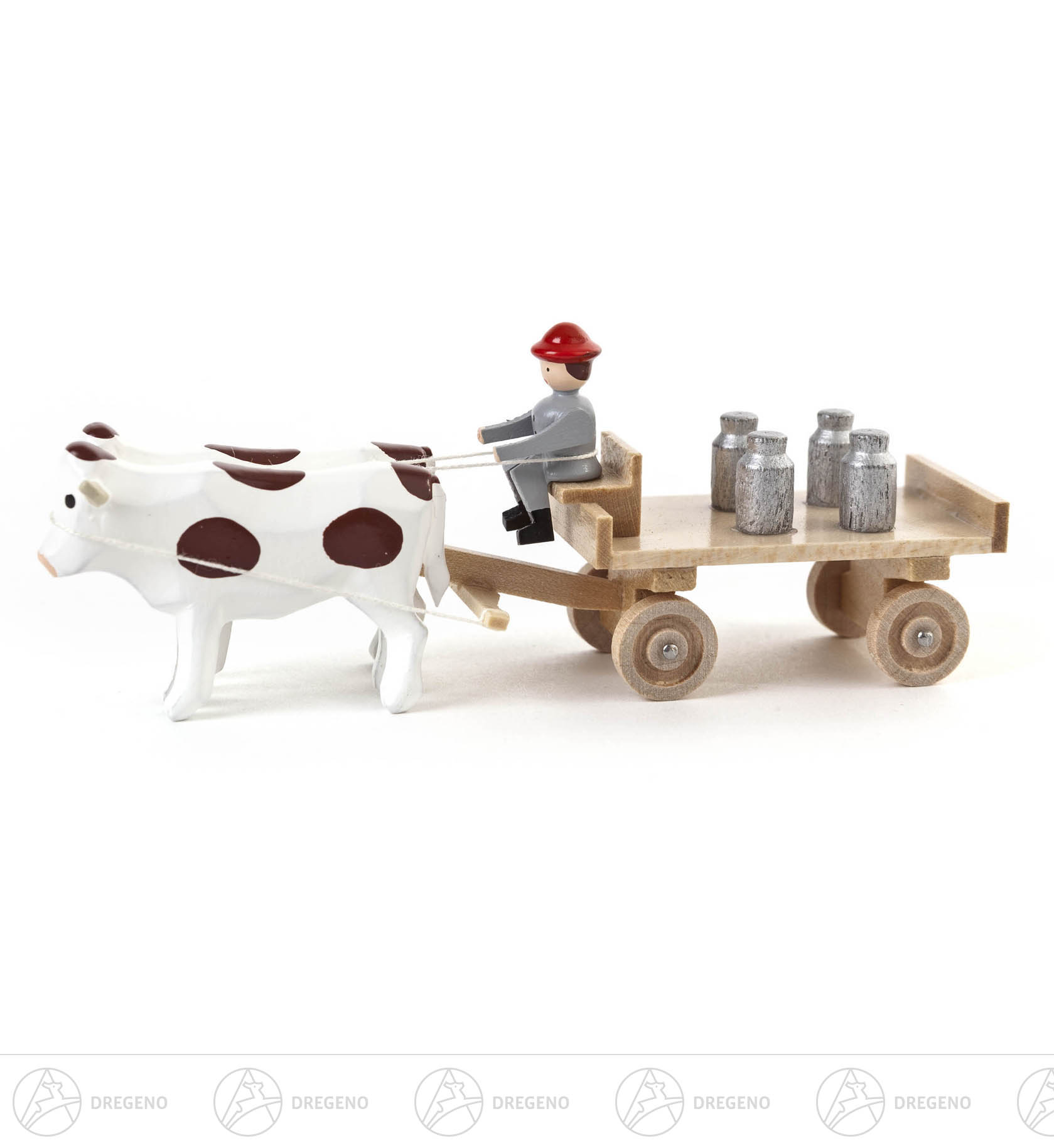 Gespann Ochsen mit Tafelwagen und Kannen