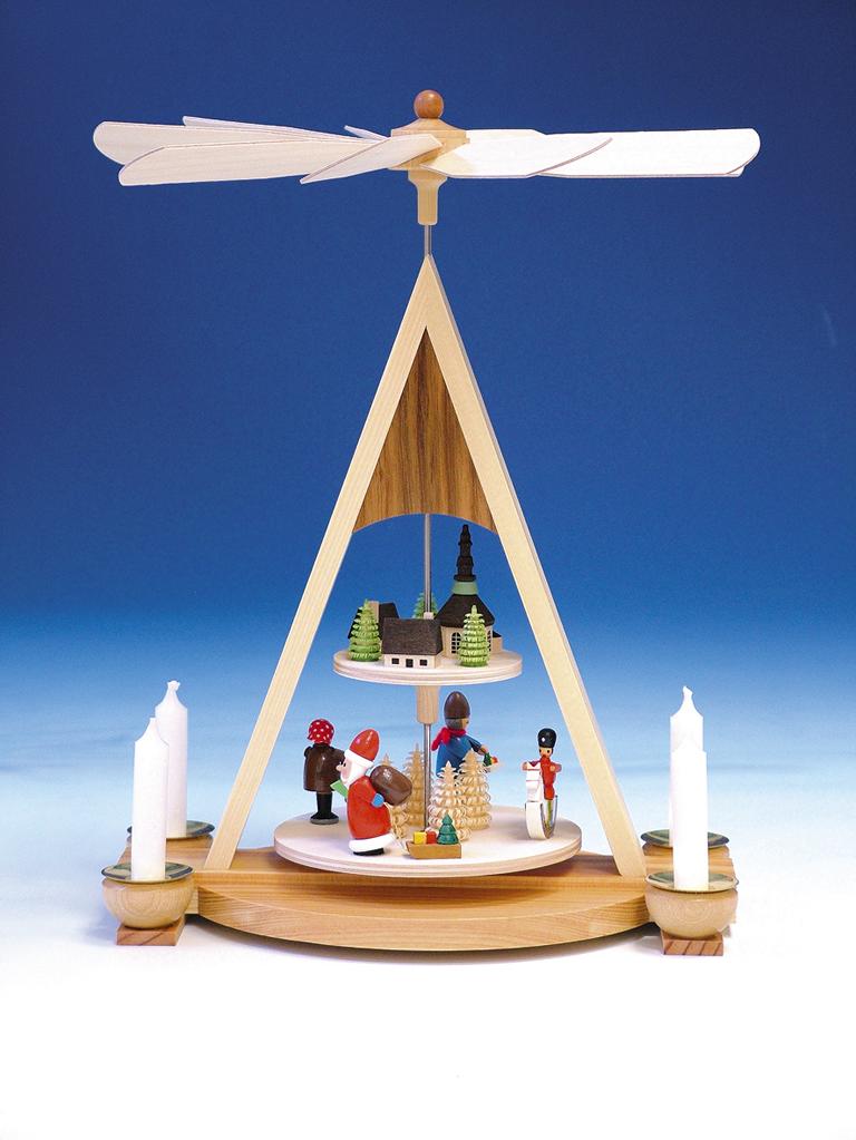Pyramide mit Weihnachtsmann  Seiffener Dorf