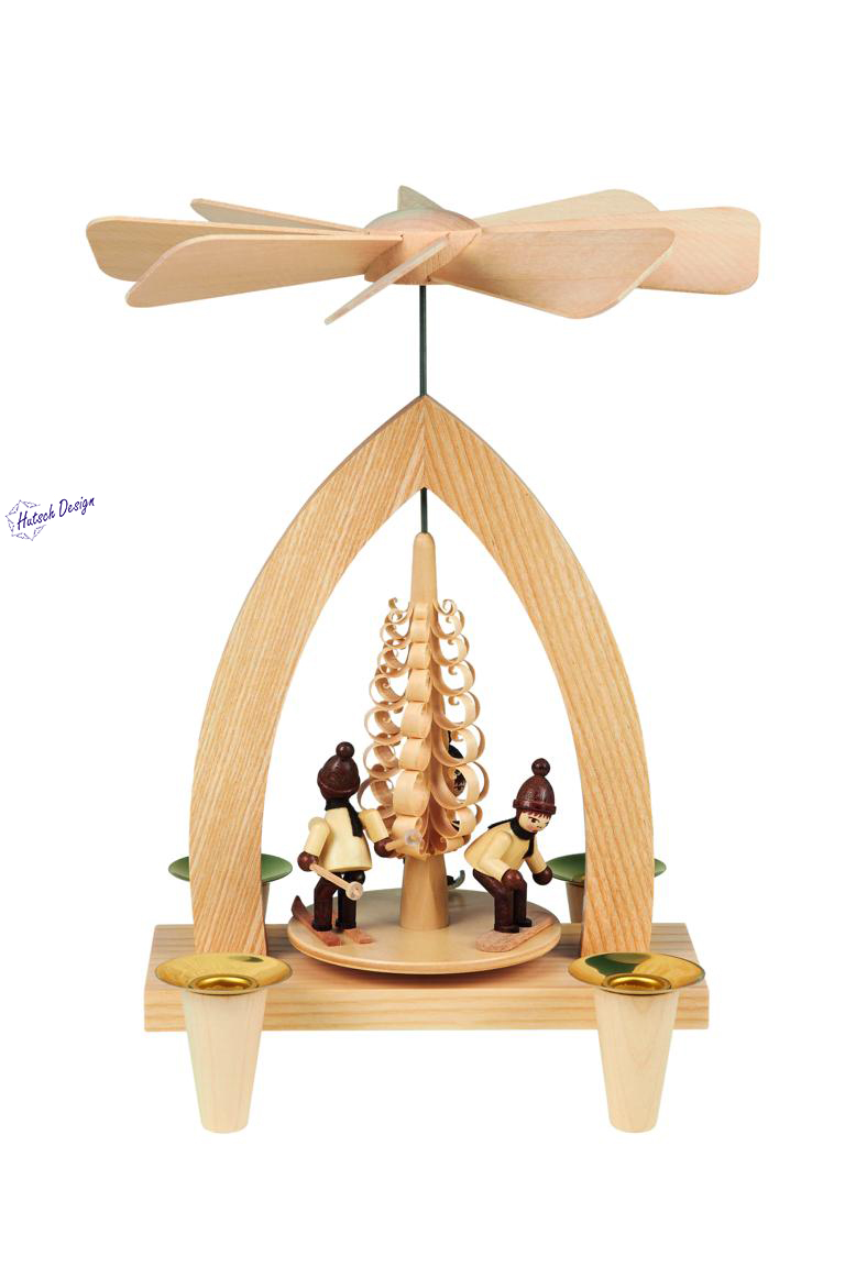 Pyramide mit Wintersportler 26cm Pyramide mit Wintersportler 26cm