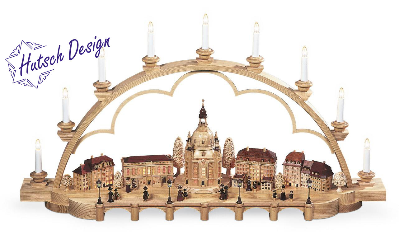 Schwibbogen Alt Dresden groß, natur