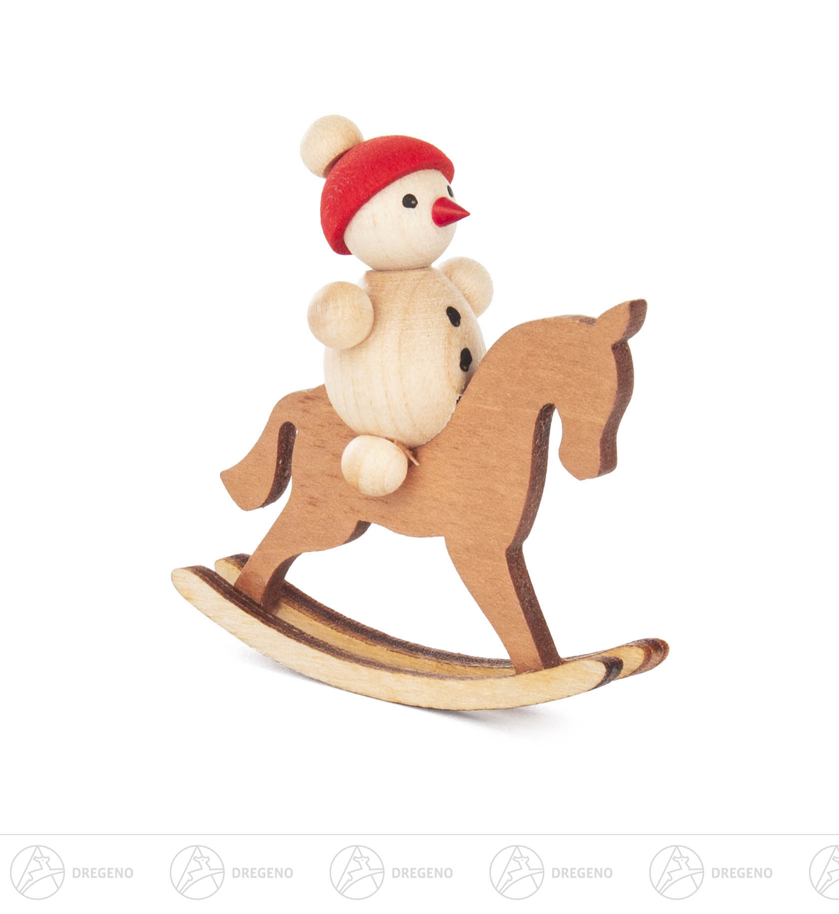 Schaukelpferd mit Schneemannkind 5cm