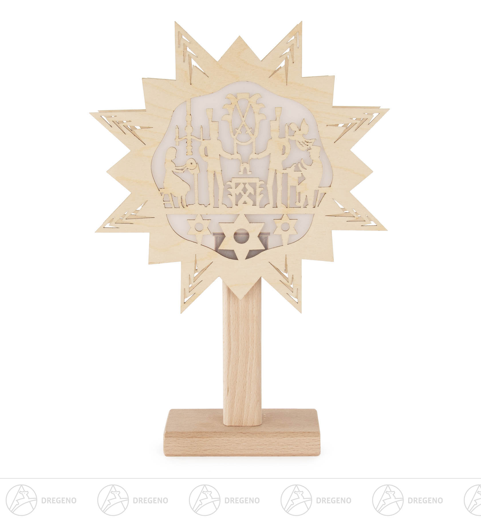 Fensterbild Motiv Seiffener Kirche und elektr.Beleuchtung