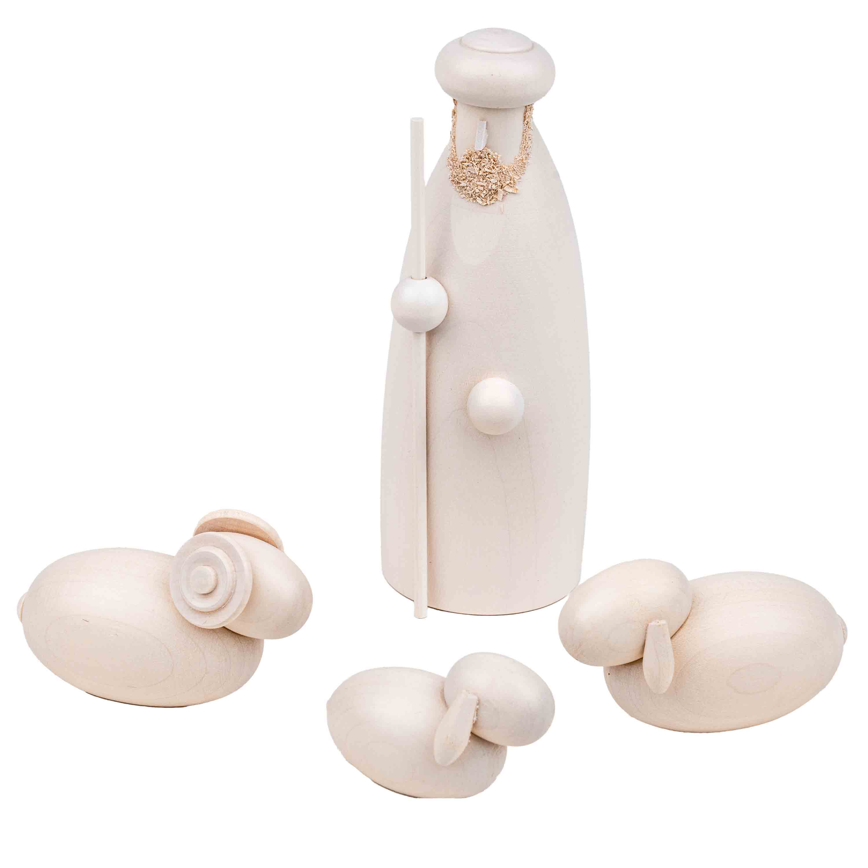 Hirtengruppe weiß lasiert 4-teilig 12cm Hirtengruppe weiß lasiert 4-teilig 12cm