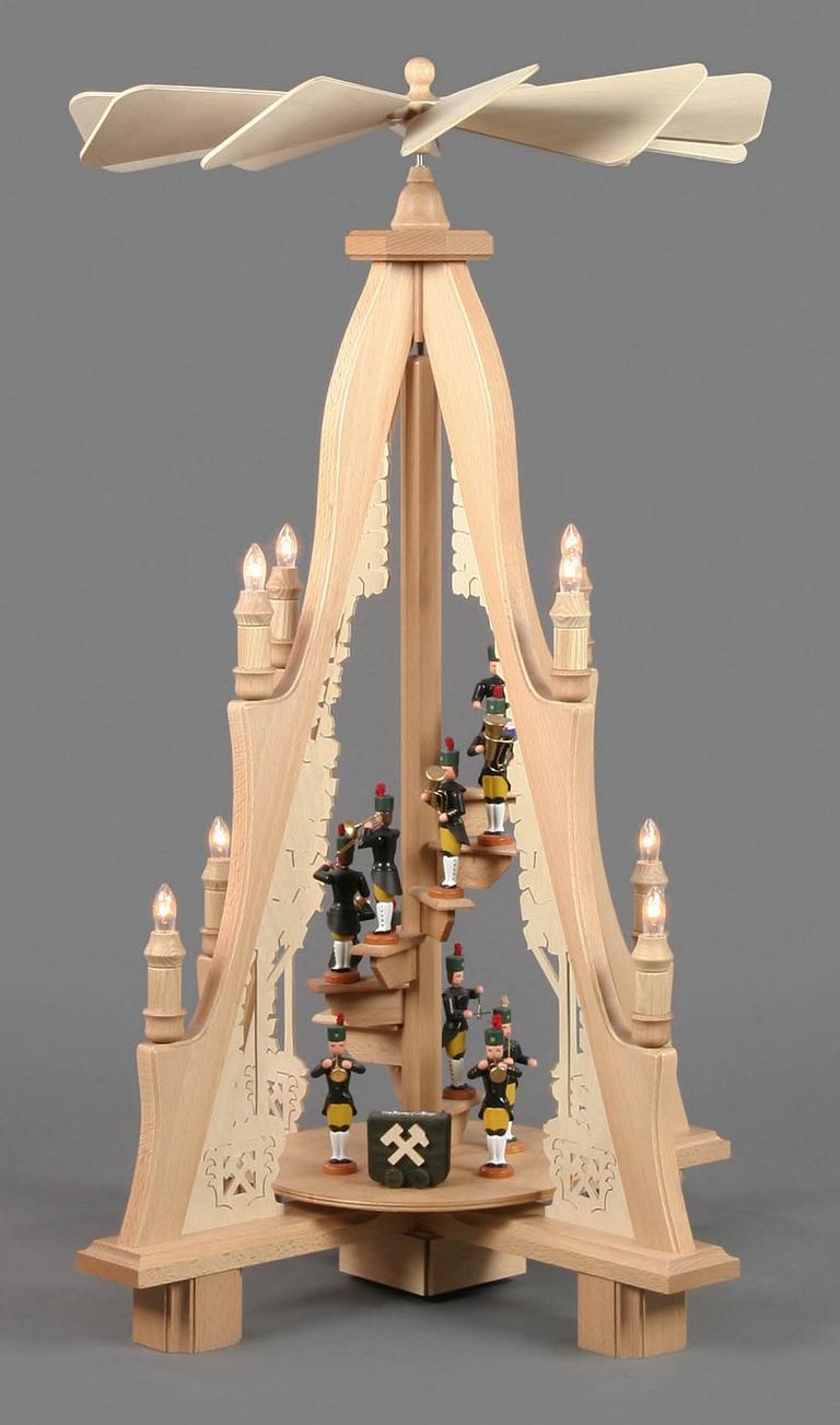 Pyramide mit Bergleuten, elektr. Beleuchtung und Antrieb Pyramide mit Bergleuten, elektr. Beleuchtung und Antrieb
