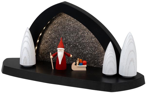 Gesteinsbogen 15x31x11cm anthrazit LED beleuchtet Weihnachtswichtel