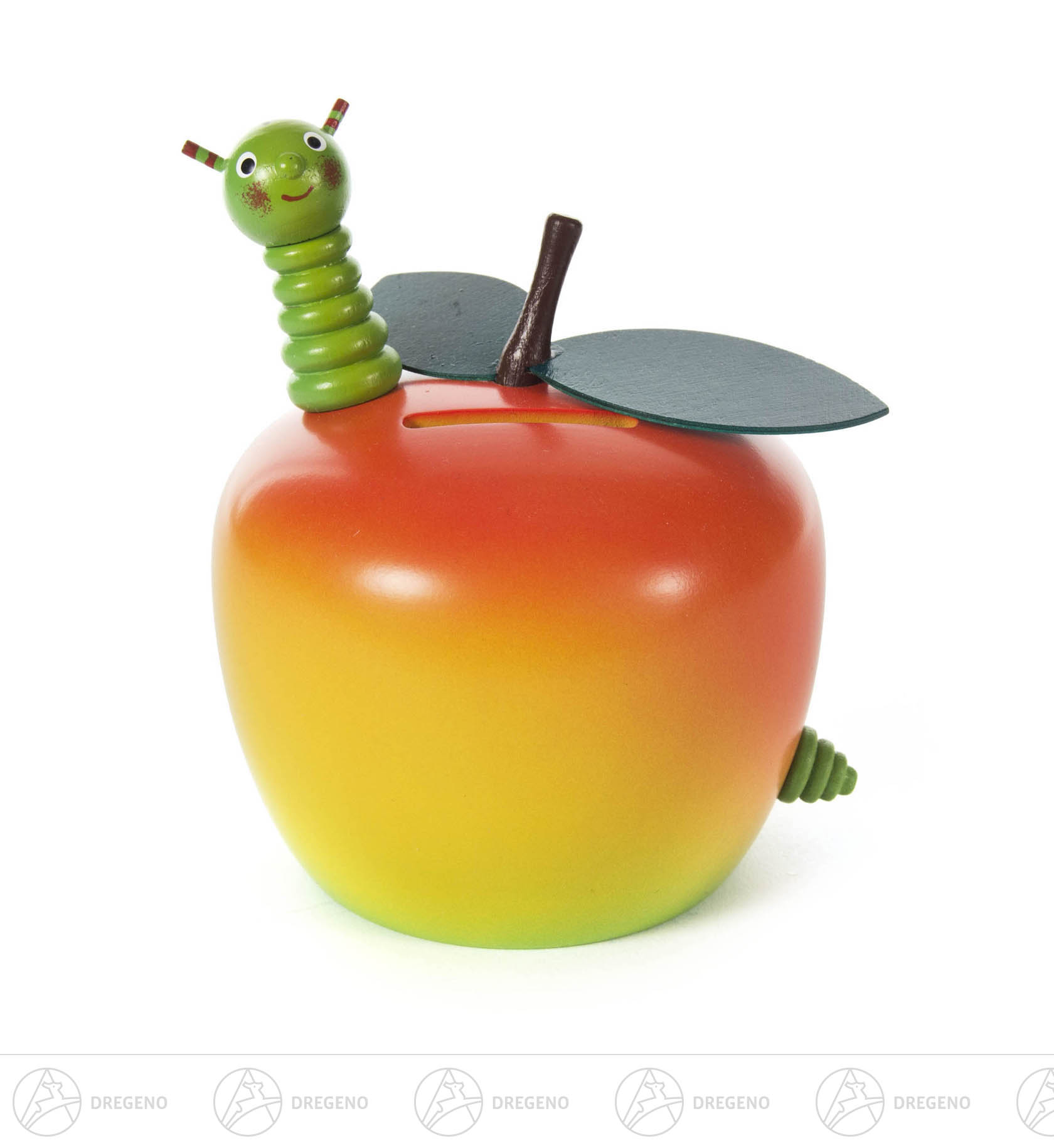Spardose Apfel mit Wurm
