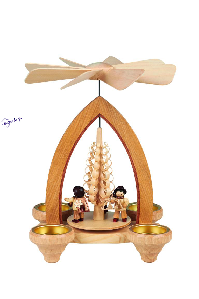 Teelichtpyramide mit Handelsleute 26cm