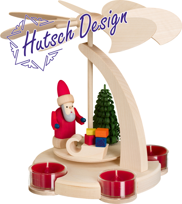 Bogenpyramide klein, Weihnachtsmann mit Schlitten 18cm Bogenpyramide klein, Weihnachtsmann mit Schlitten 18cm