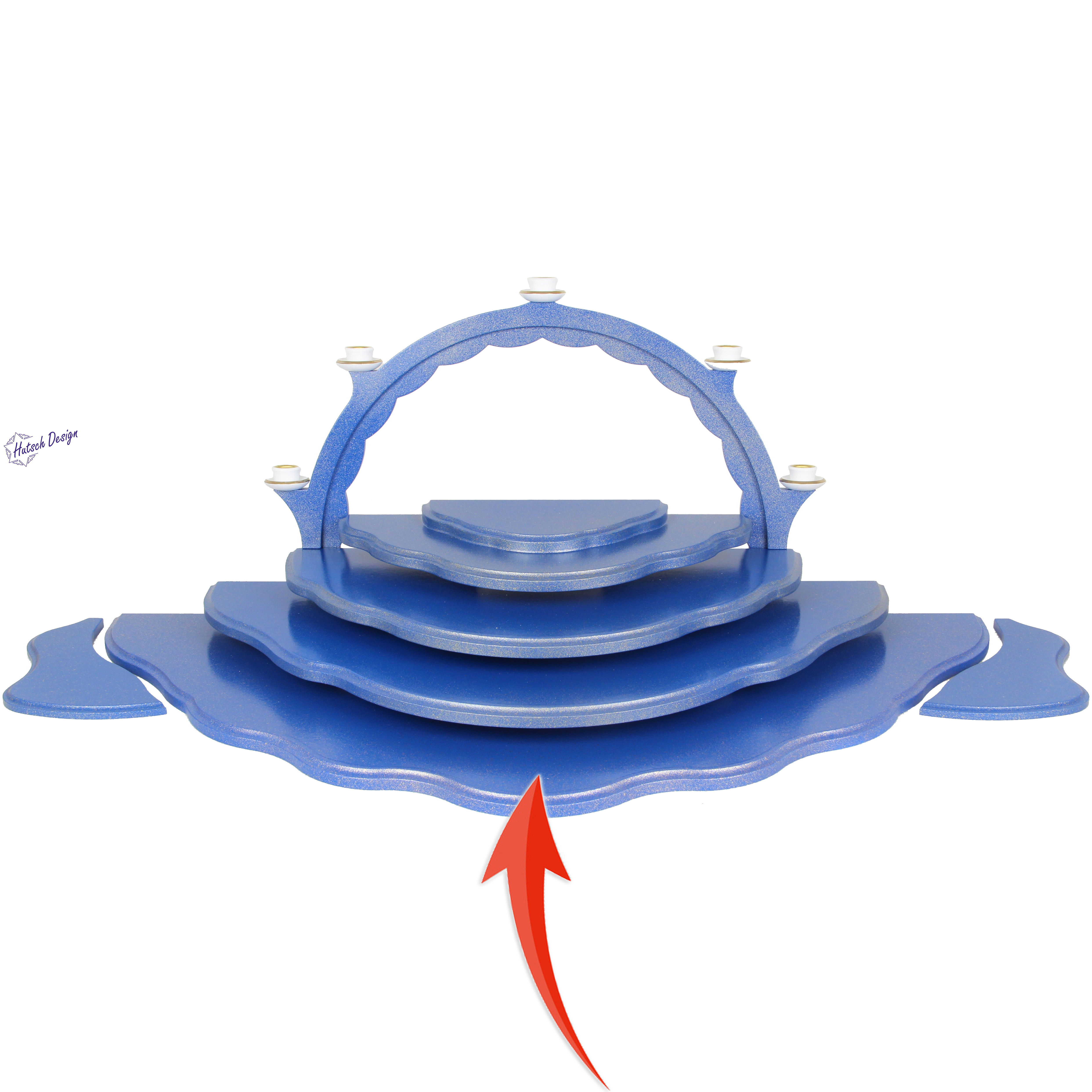 Unterbauetage 5 an Unterbauetage 4, blau/gold