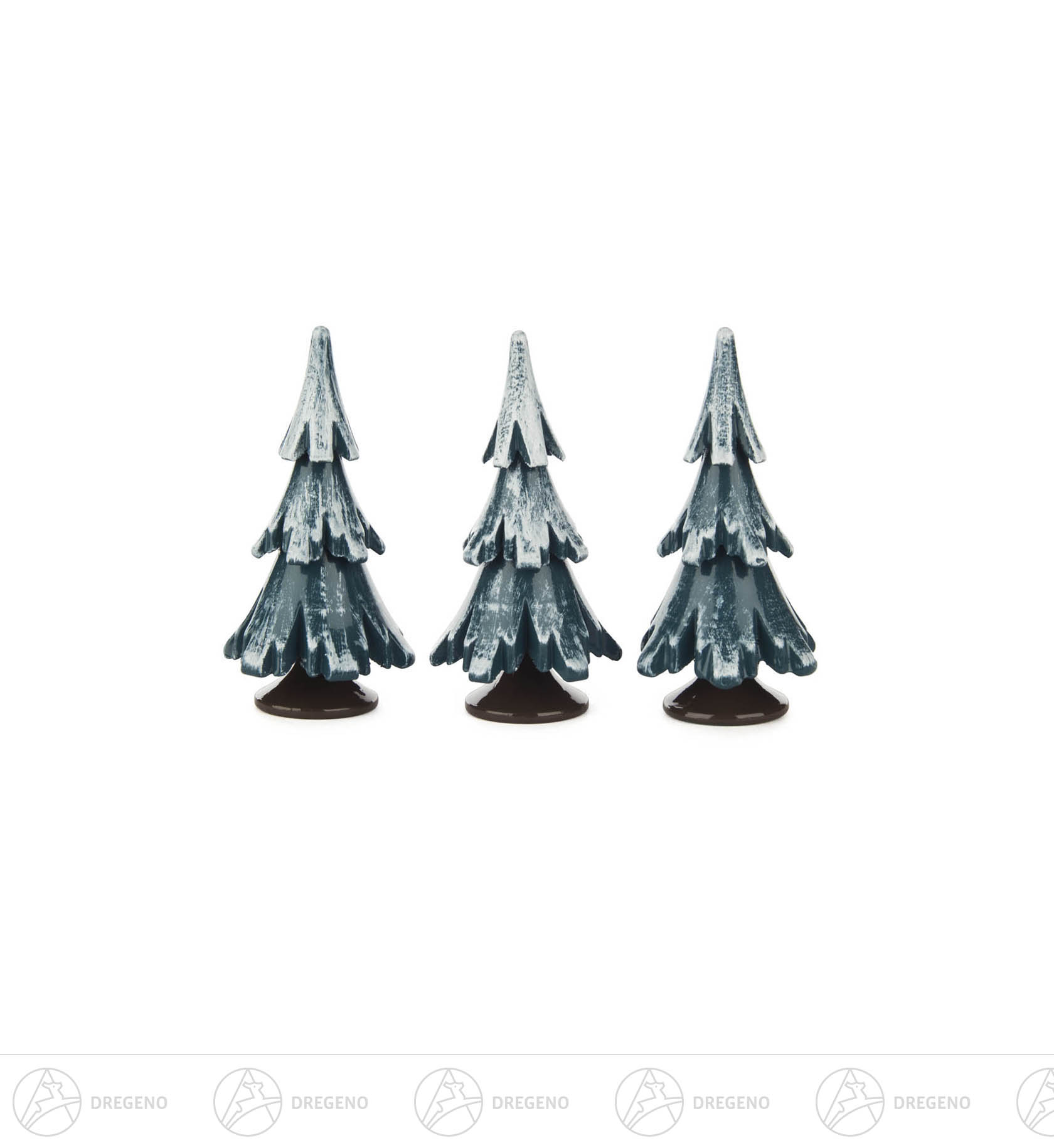 Massivholzbaum grün/weiß lackiert 6,5cm (3 Stück)