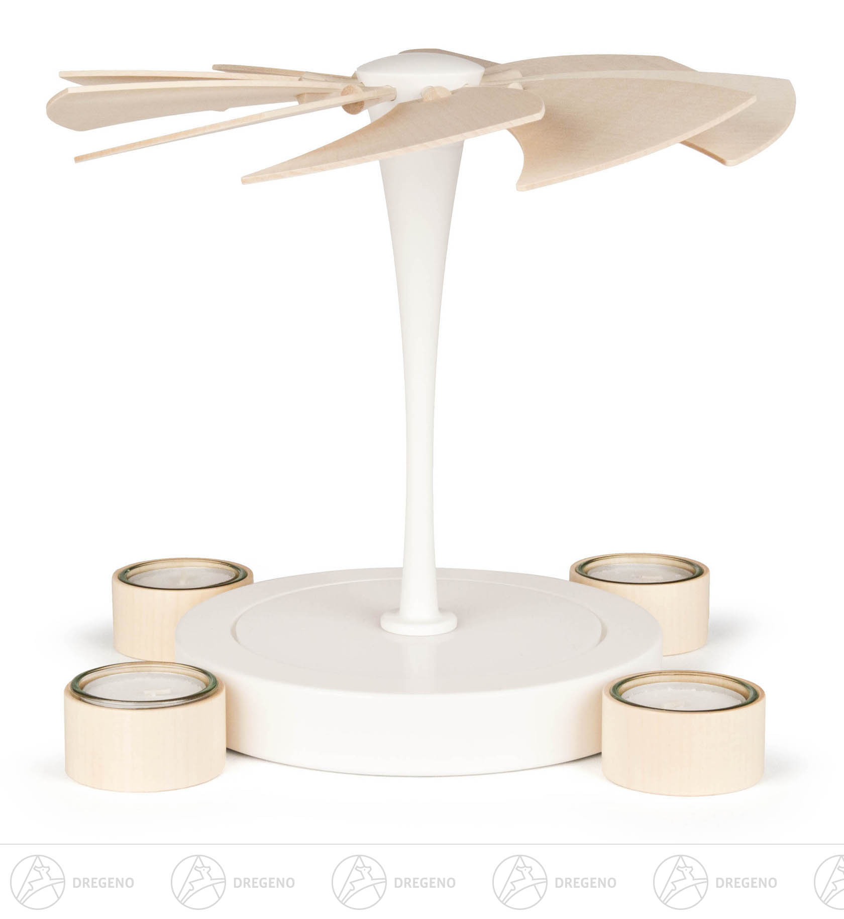 Pyramide NOBILIS ohne Bestückung weiß-natur für Teelichte