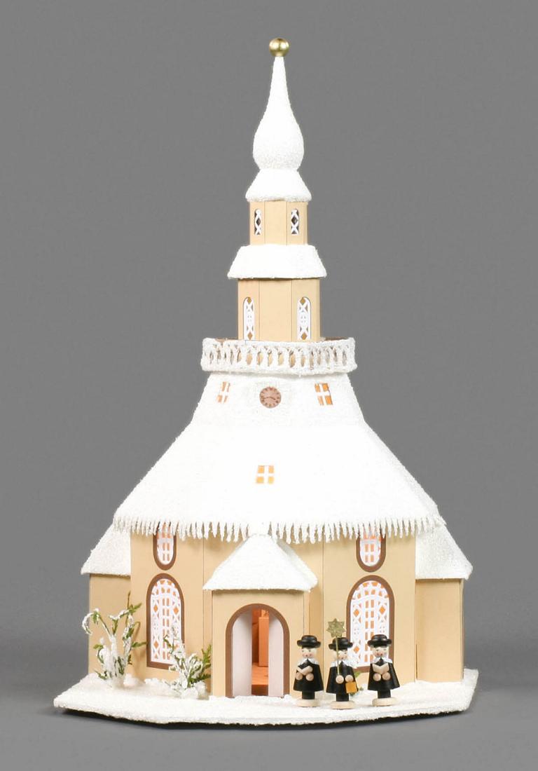 Lichterhaus Seiffener Kirche, elektr. Beleuchtung 46cm