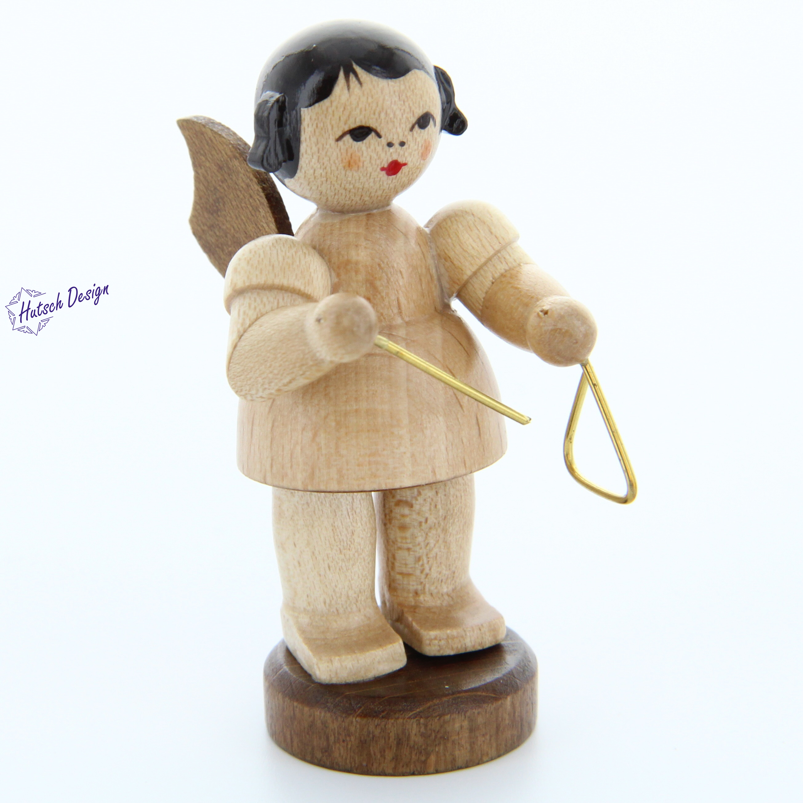 Engel stehend mit Triangel, natur