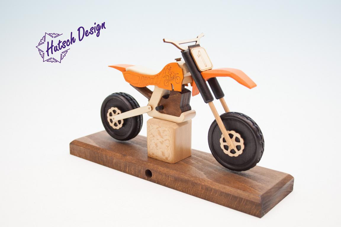 Raeuchermotorrad Cross orange  27 x8 x 16cm