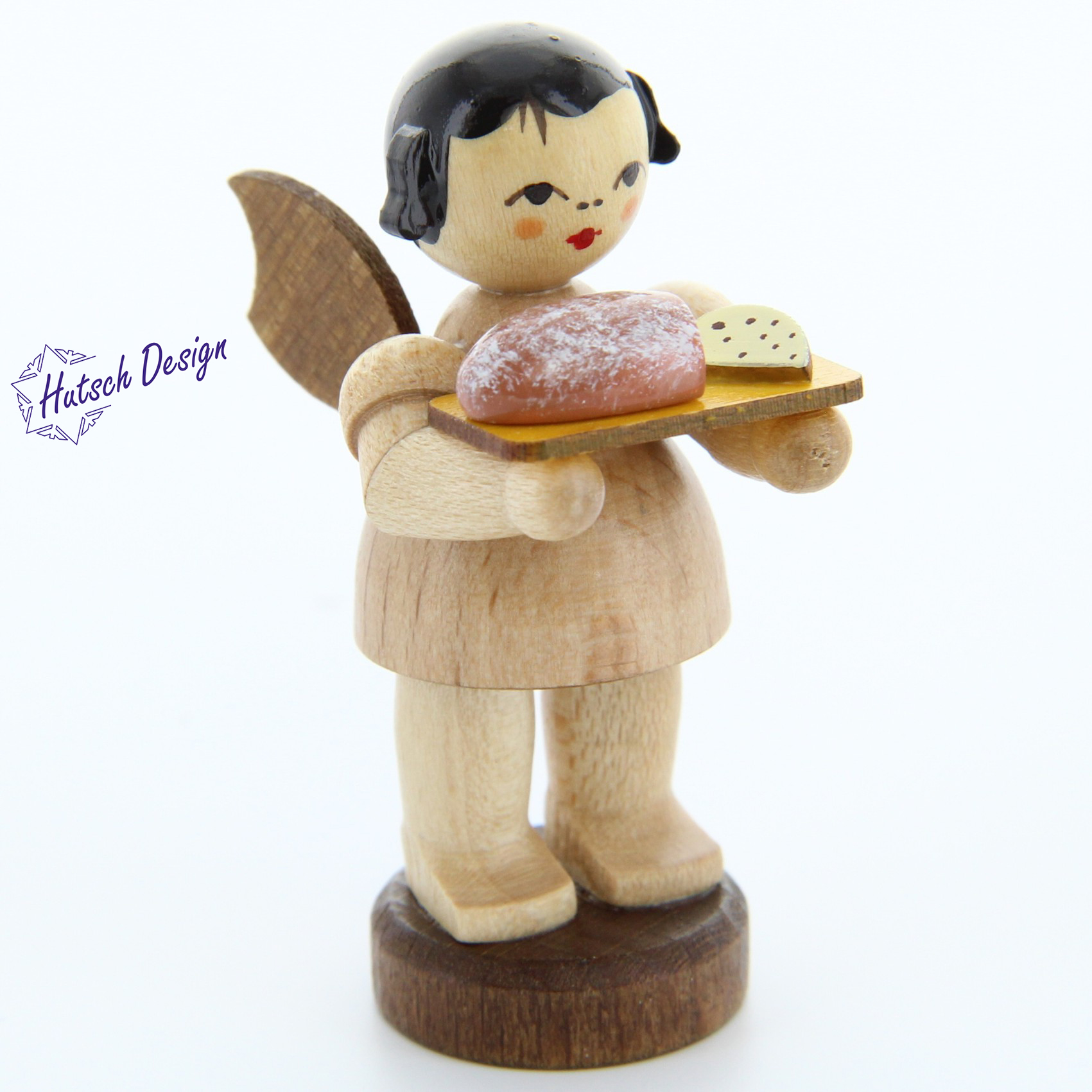 Engel stehend mit Stollenbrett, natur