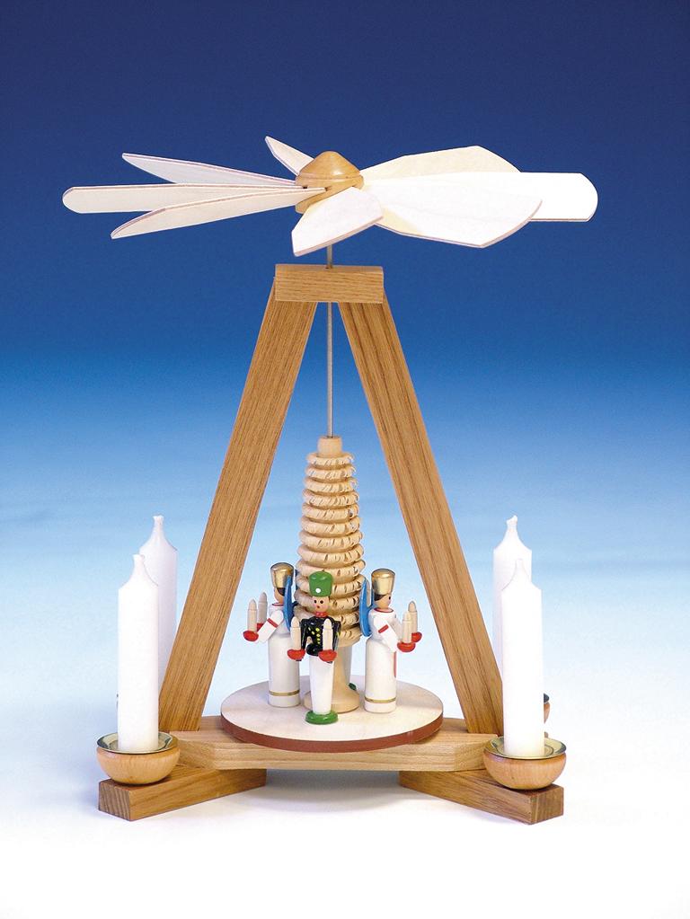 Pyramide mit Bergmann und Engel  H 23 cm
