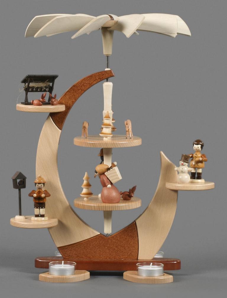 Pyramide Segel mit Waldfiguren, für Teelichte Pyramide Segel mit Waldfiguren, für Teelichte