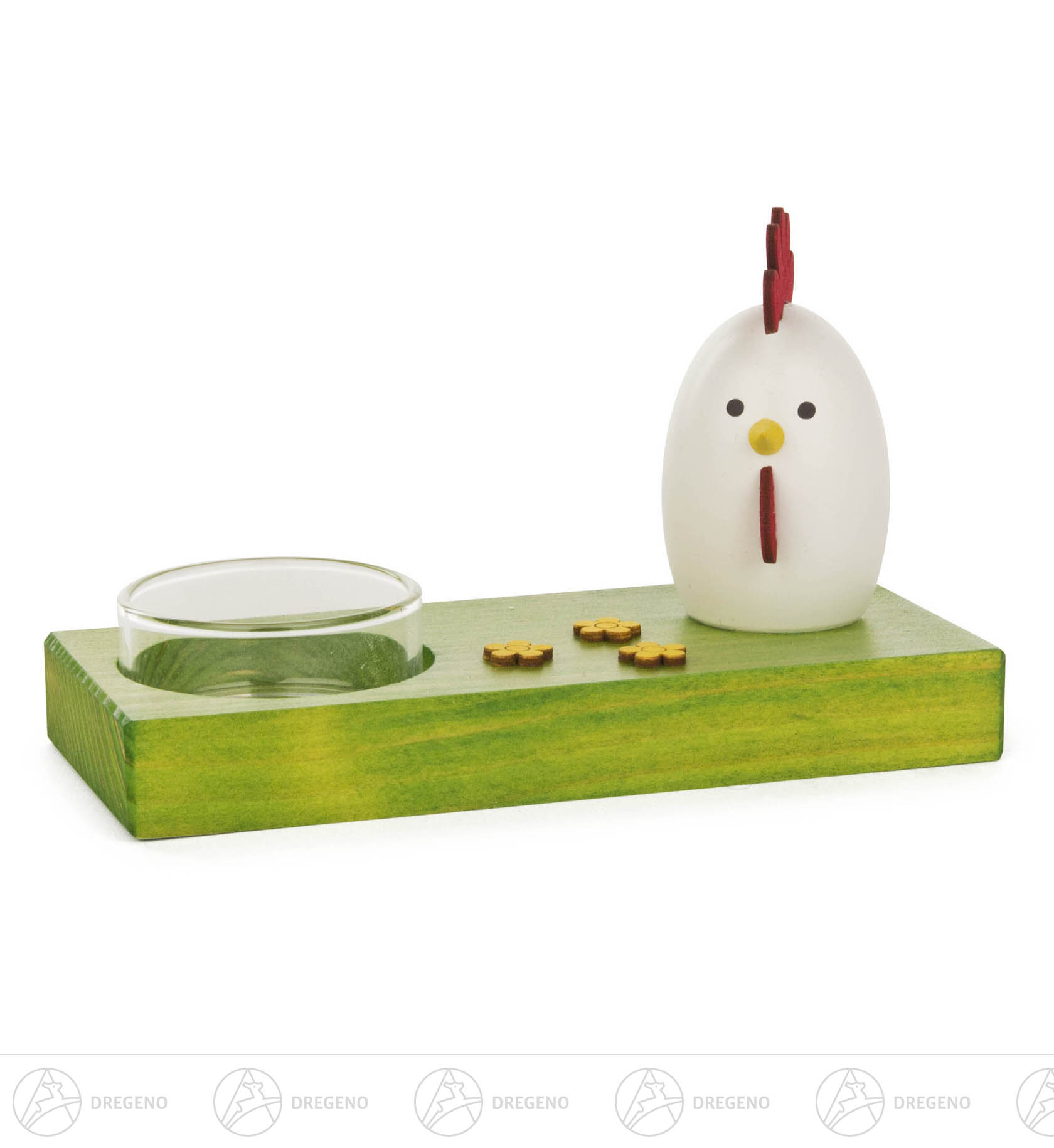 Teelichthalter mit Hahn, farbig 6cm