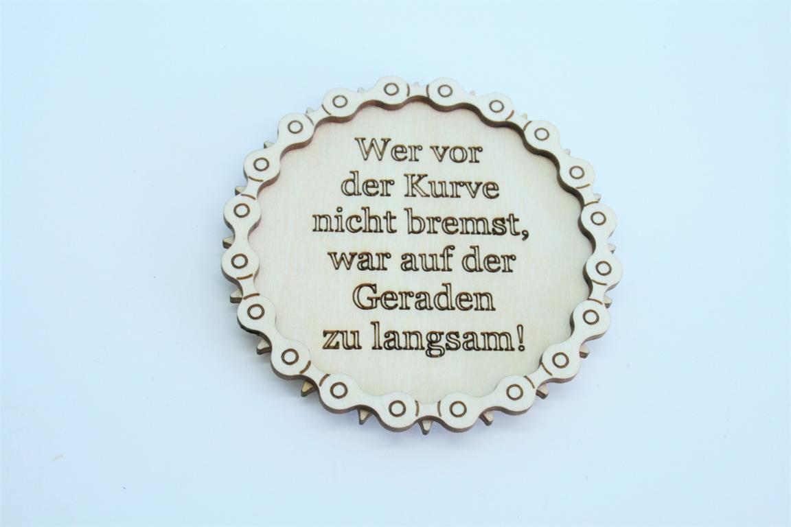 Bierdeckel Spruch Kettenblatt gelasert 1Stück