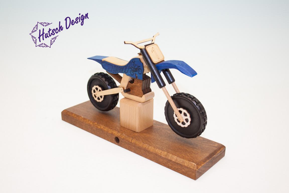 Raeuchermotorrad Cross blau  27 x8 x 16cm