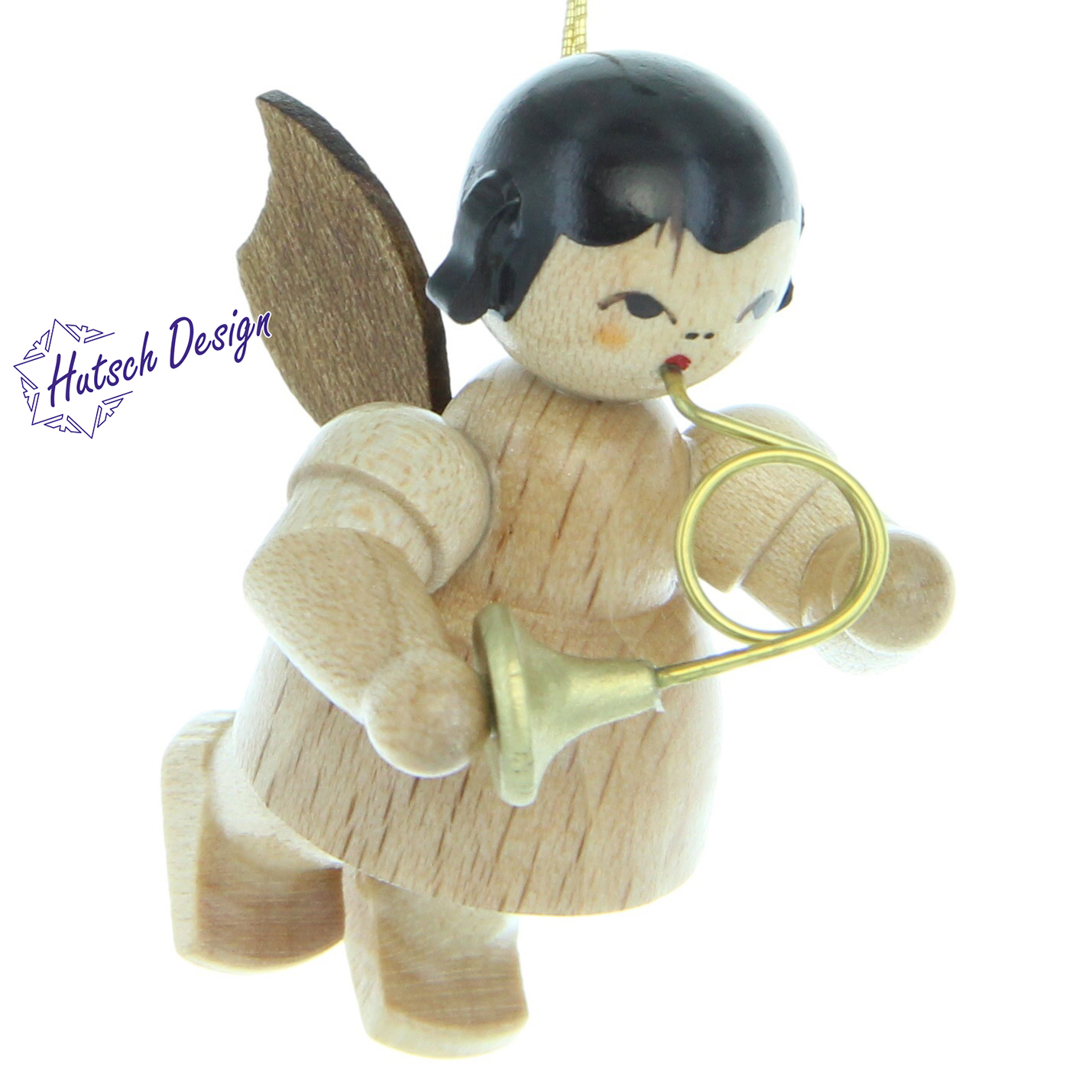 Schwebeengel mit Waldhorn, natur