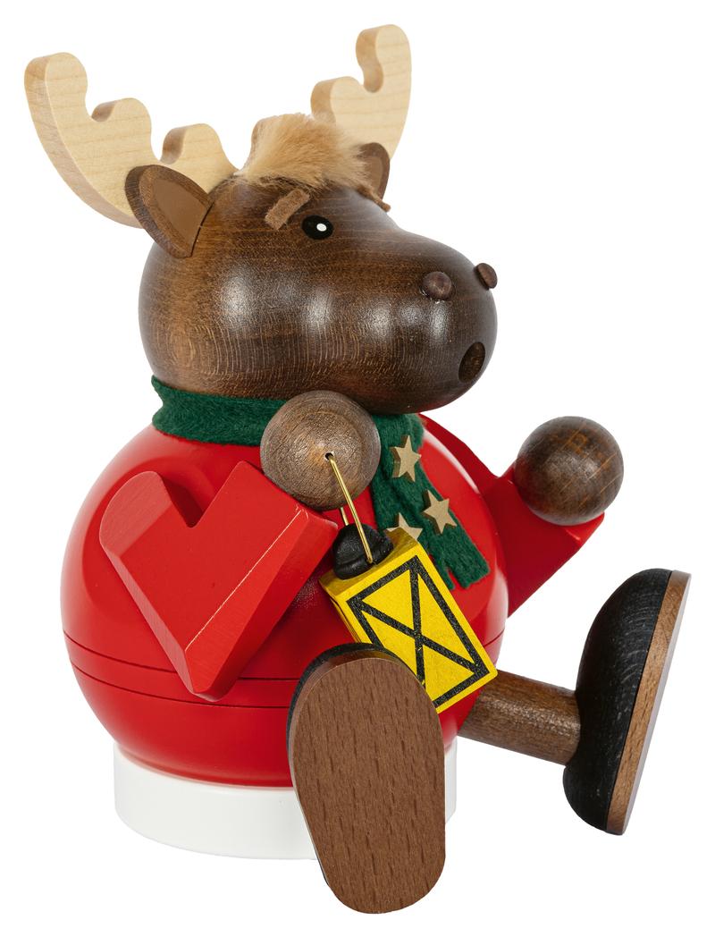 Rauchfigur Elch sitzend 14cm